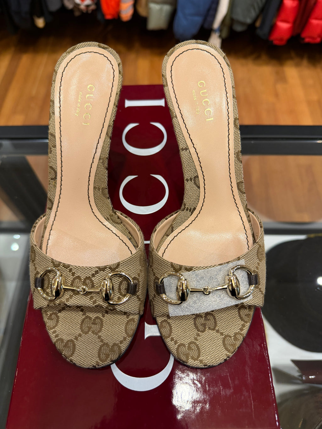 Gucci Monogram Horsebit Mules