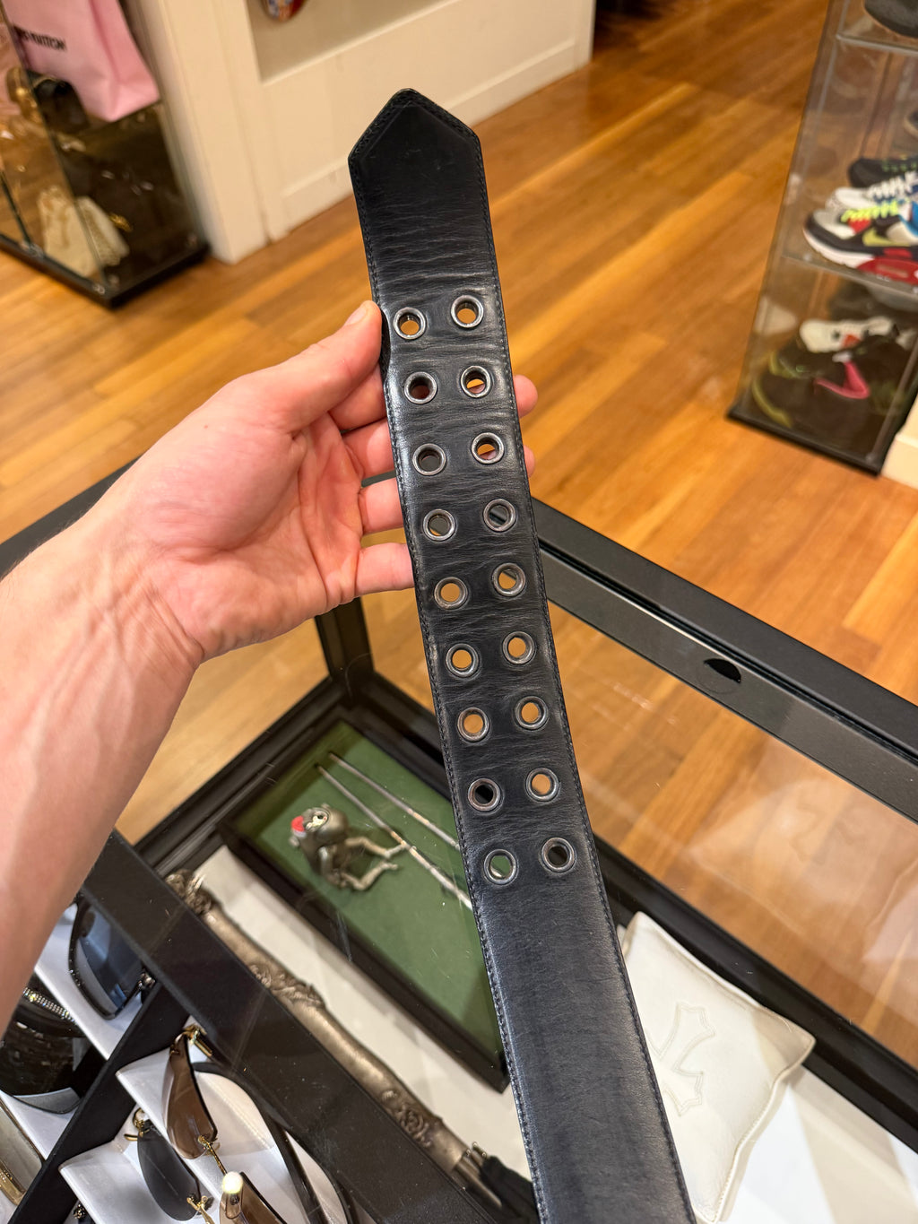 Chrome Hearts Double Prong Roller Belt with Rivets