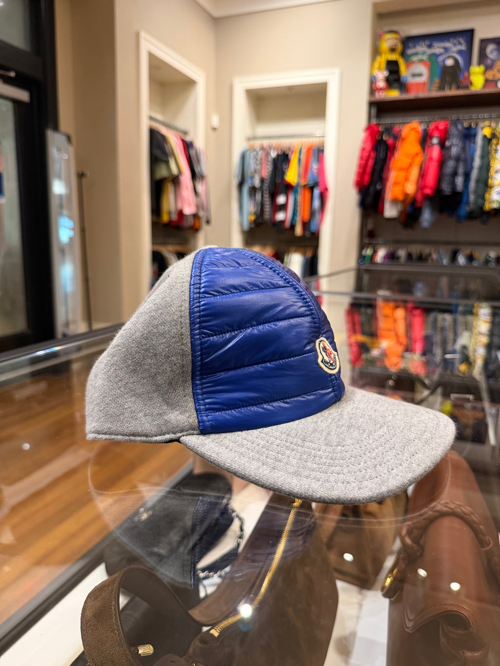 Moncler Berretto Puffer Baseball Cap - Grey/Blue