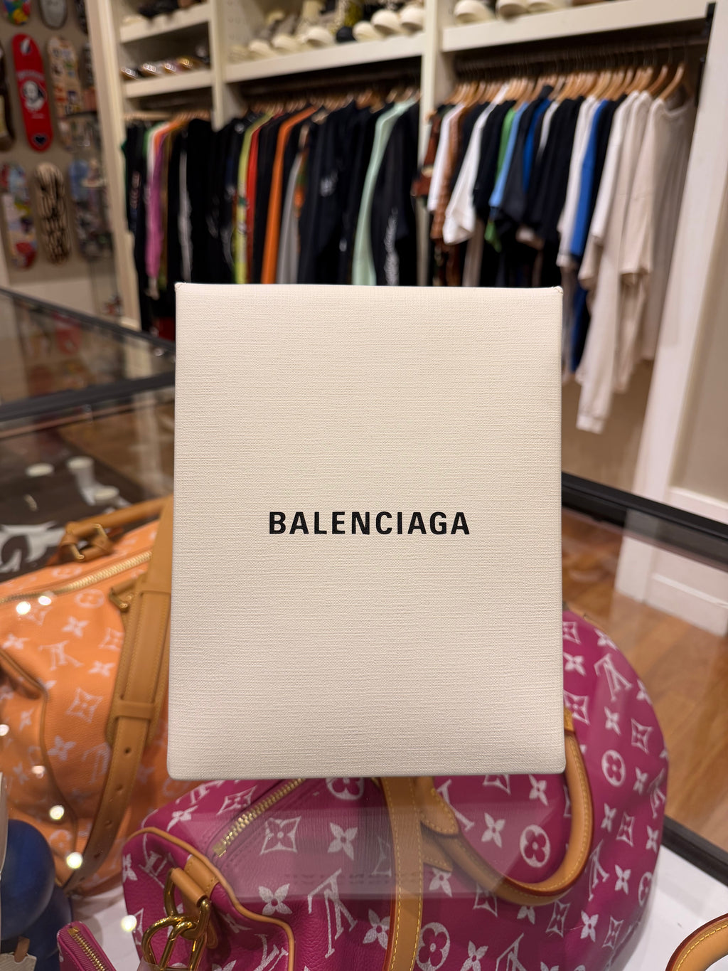 Balenciaga Shopping Bag Envelope Clutch - White