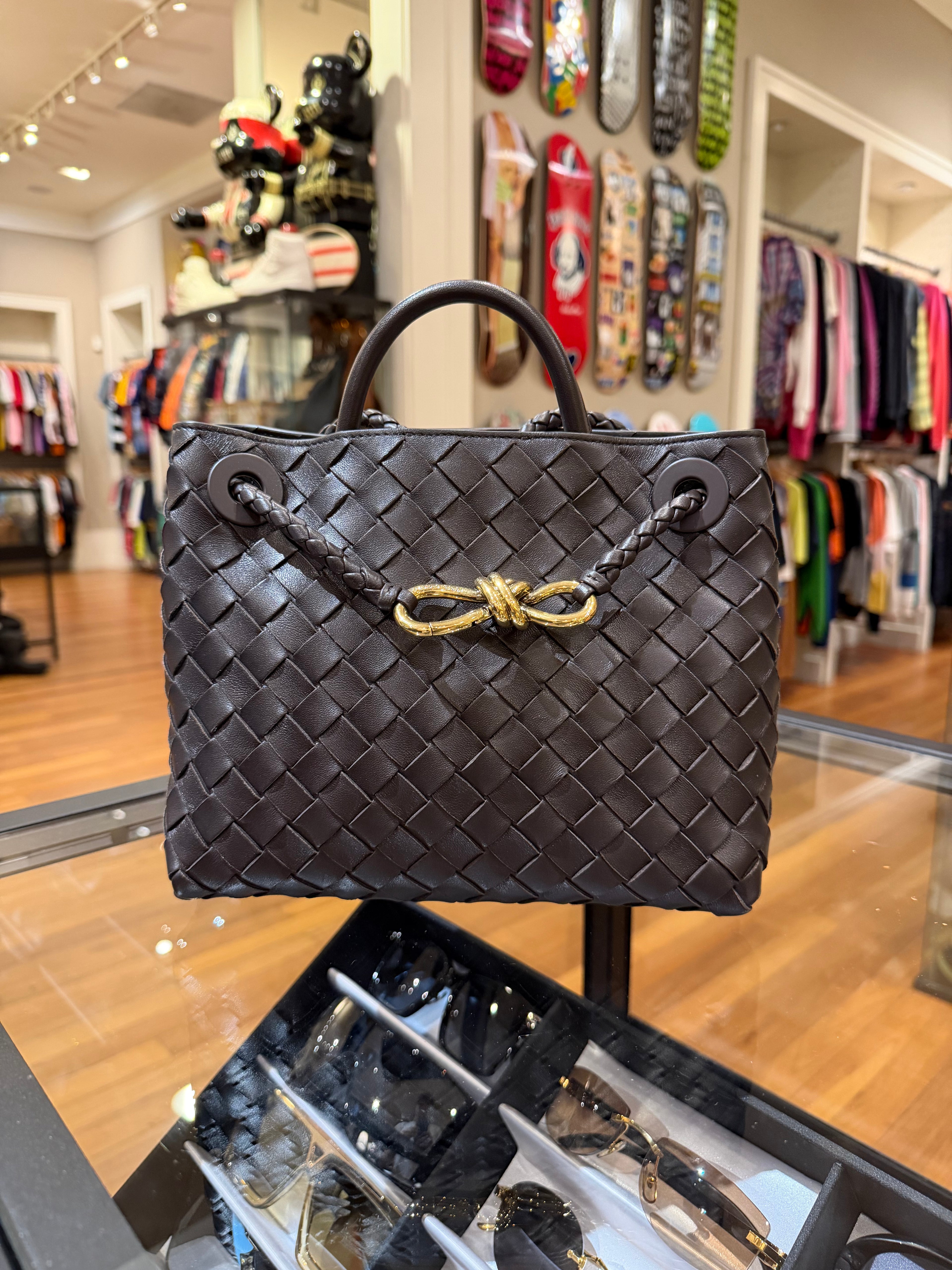 Bottega Veneta Andiamo Intrecciato Shoulder Bag