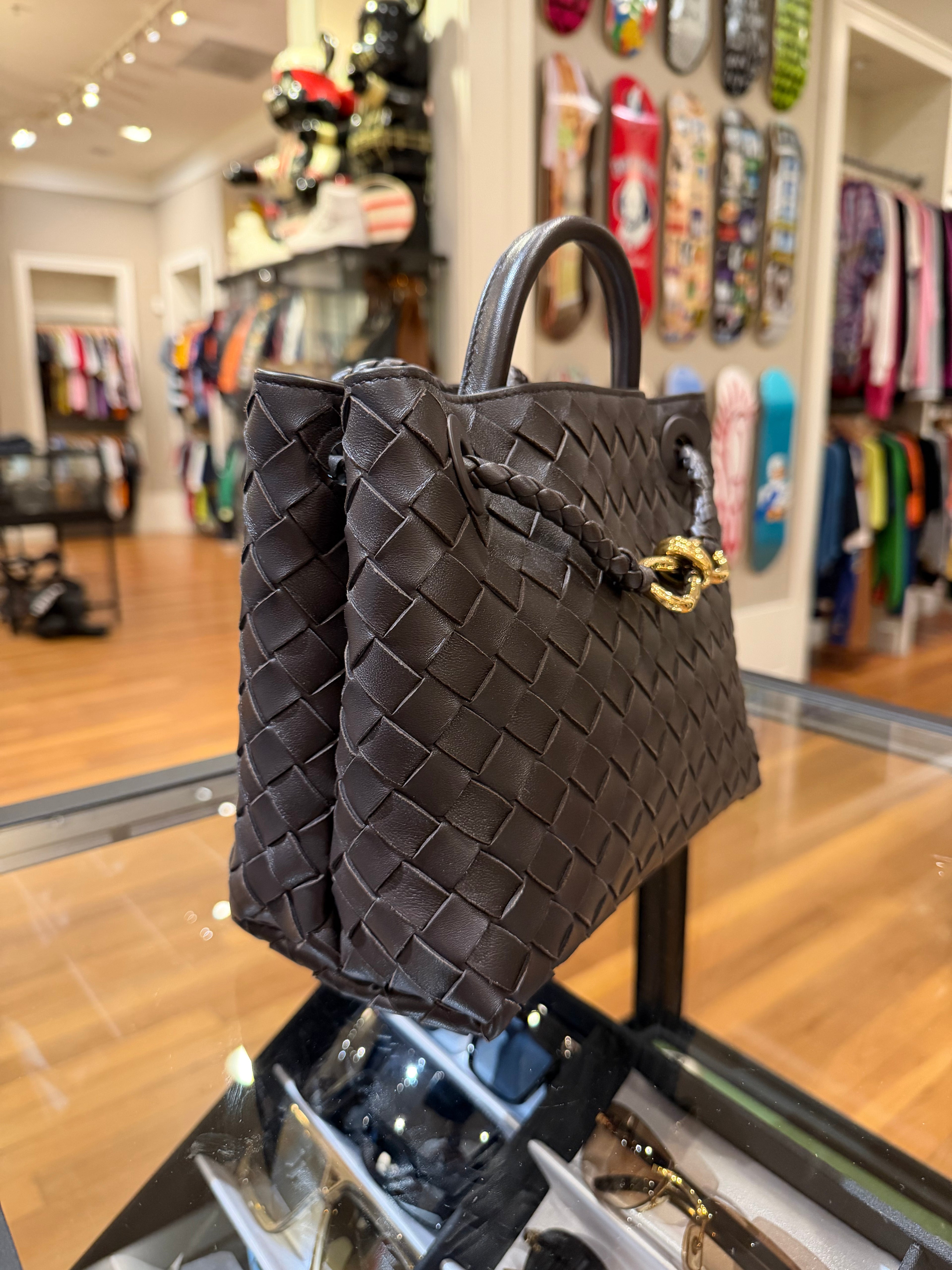 Bottega Veneta Andiamo Intrecciato Shoulder Bag