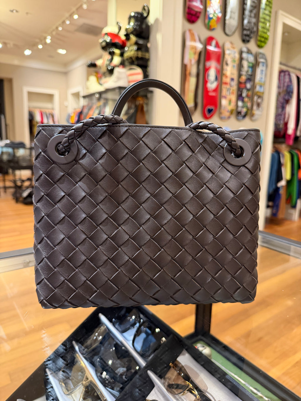 Bottega Veneta Andiamo Intrecciato Shoulder Bag