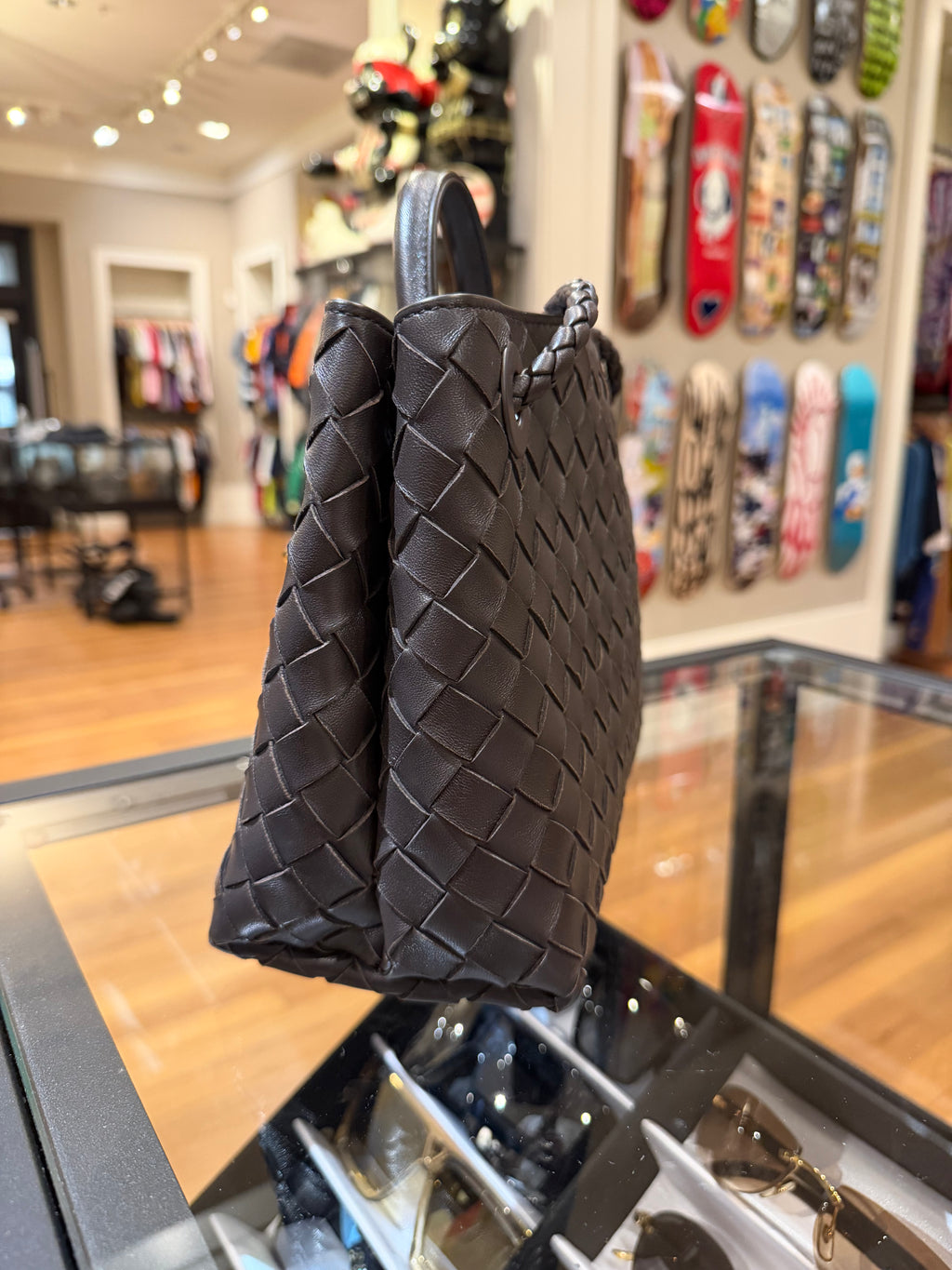 Bottega Veneta Andiamo Intrecciato Shoulder Bag