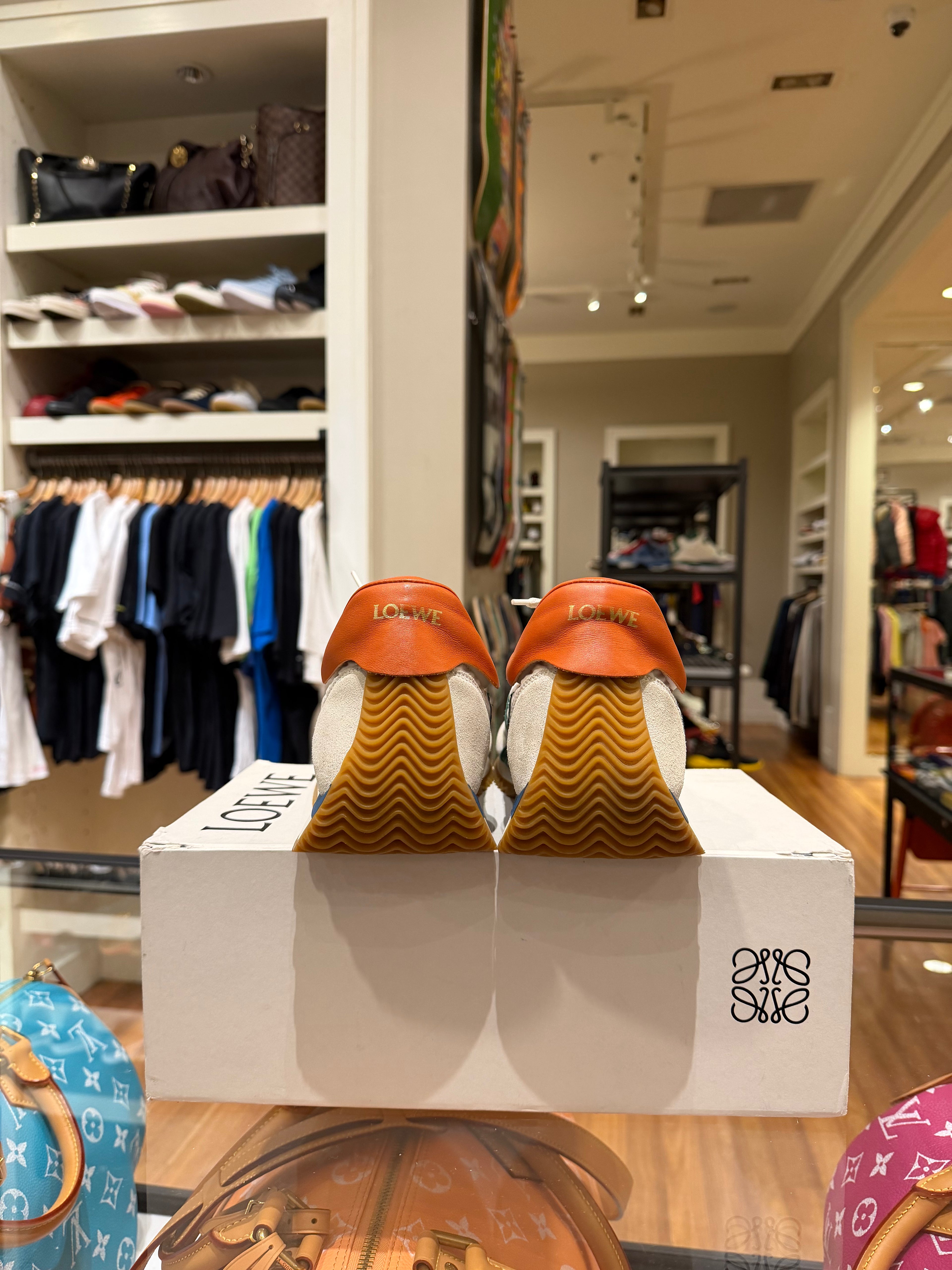 Loewe Flow Runners - White / Dark Green / Orange