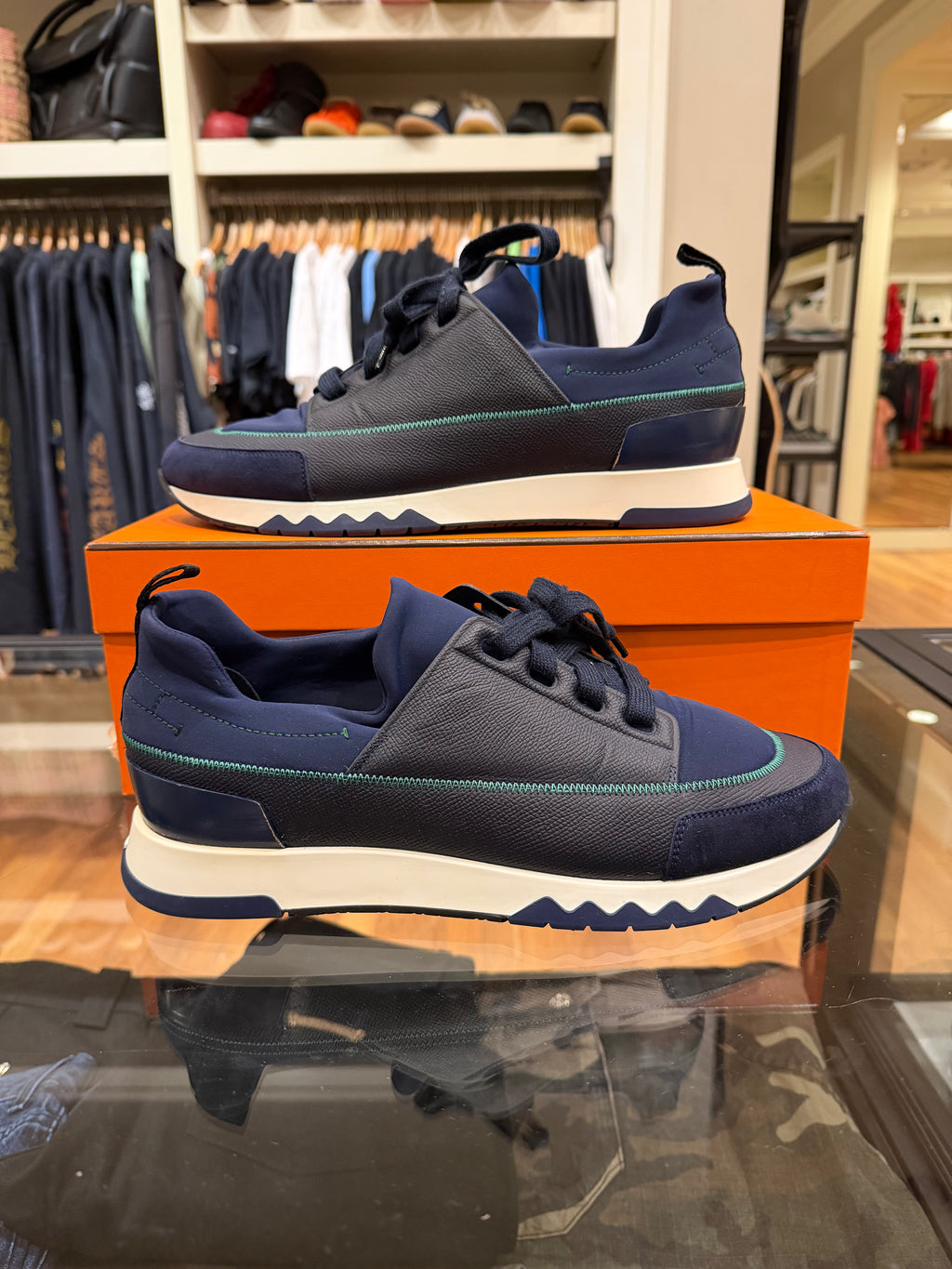 Hermes Stadium Sneakers - Navy