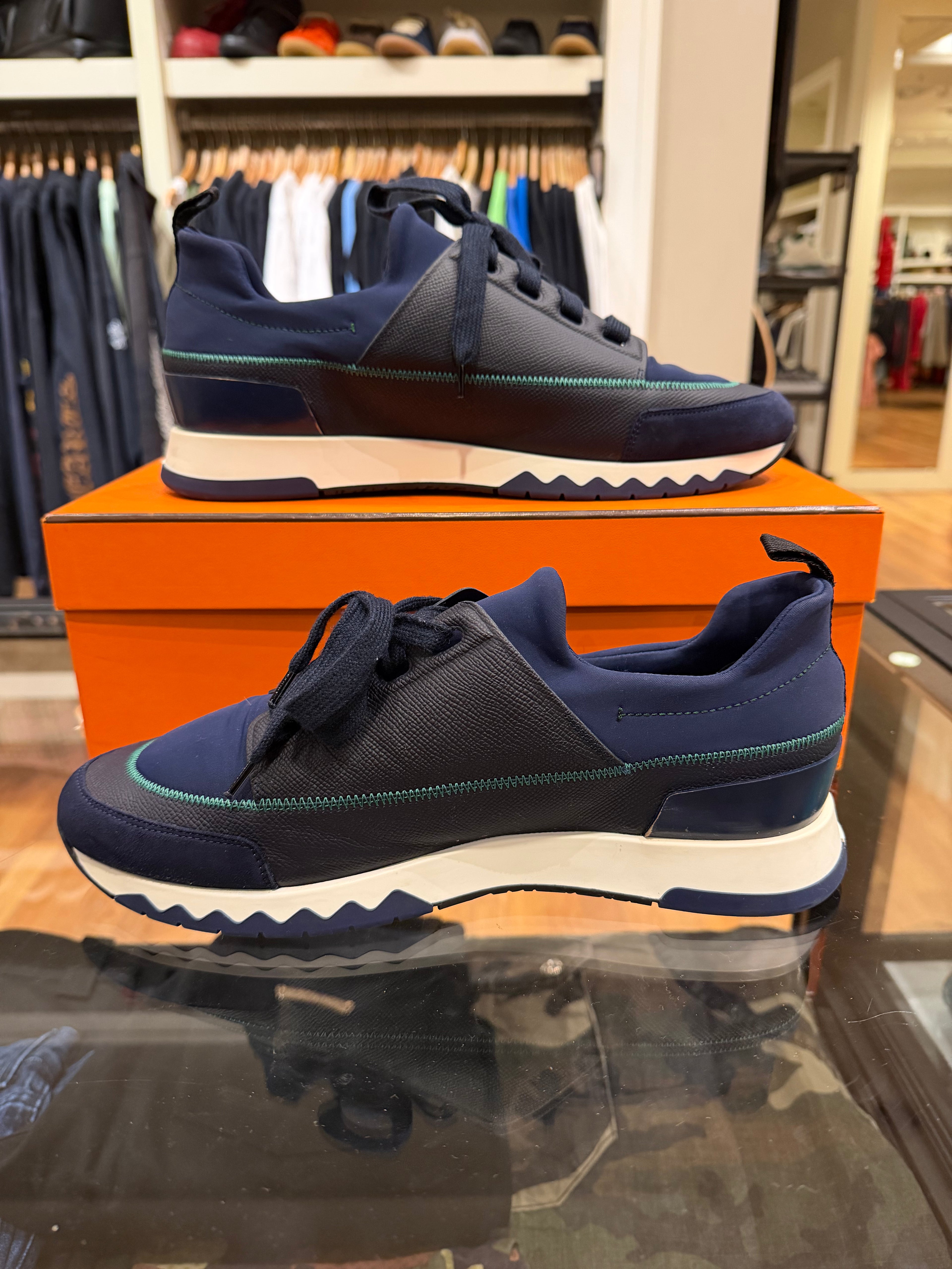 Hermes Stadium Sneakers - Navy