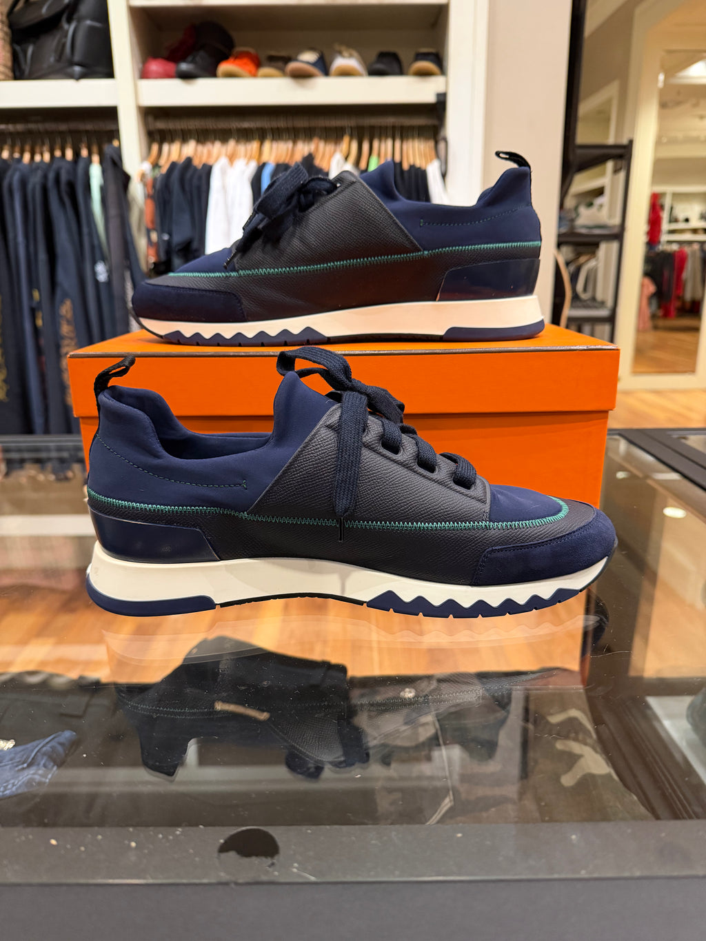 Hermes Stadium Sneakers - Navy