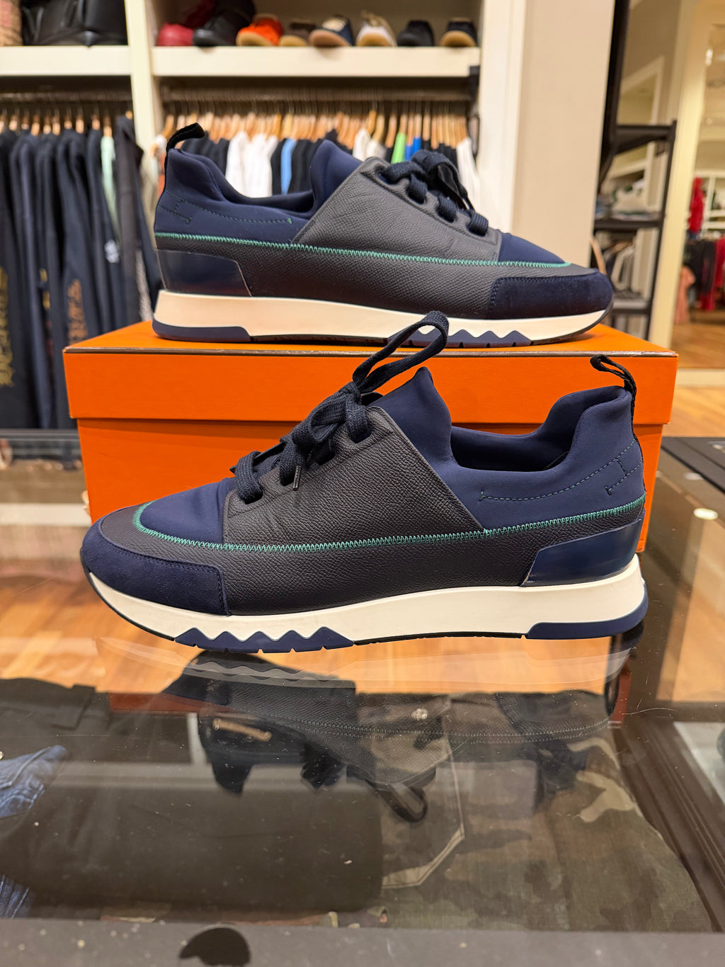 Hermes Stadium Sneakers - Navy