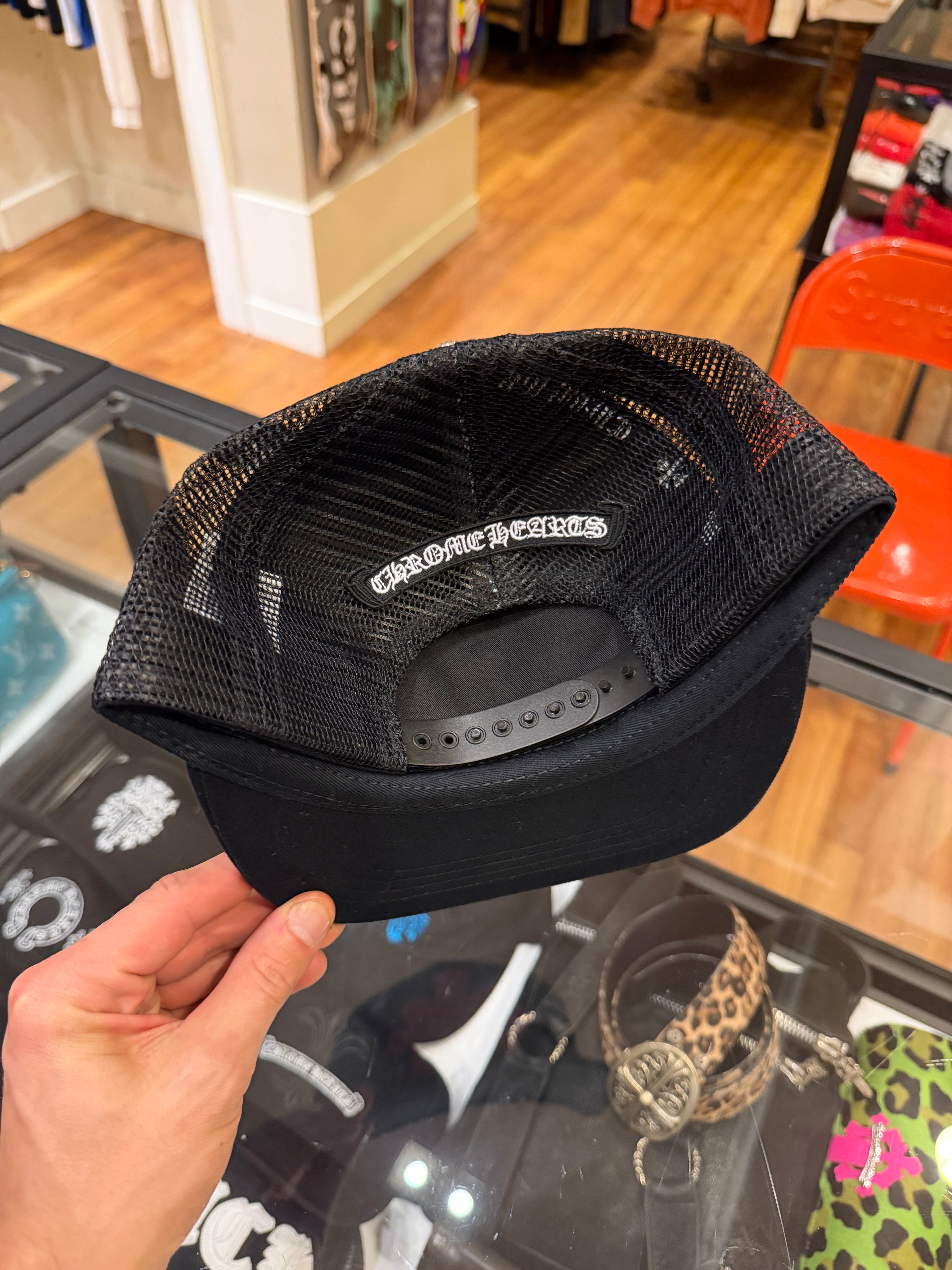 Chrome Hearts Red Cemetery Cross Patch Hat