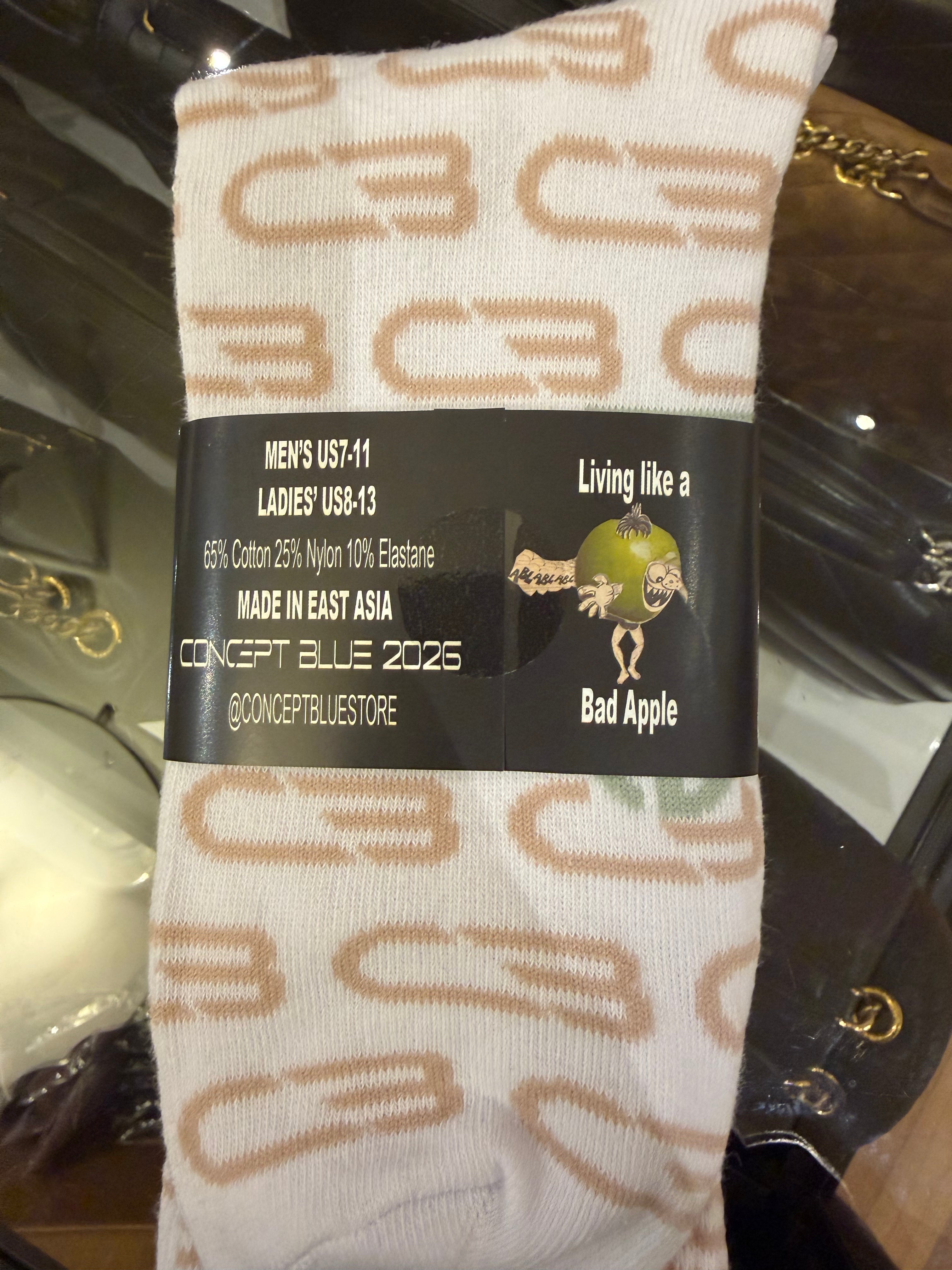 Concept Blue Socks - White