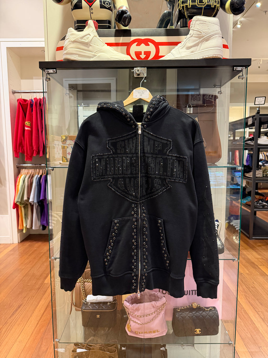 MURD333R.FM Chop333er
Rhinestone Logo Zip Up
Hoodie - Black