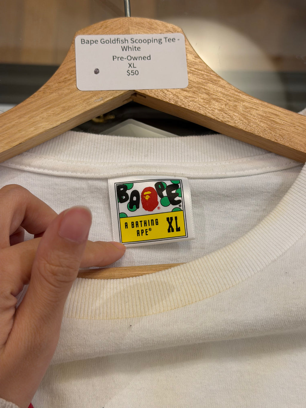 Bape Goldfish Scooping Tee -
White
