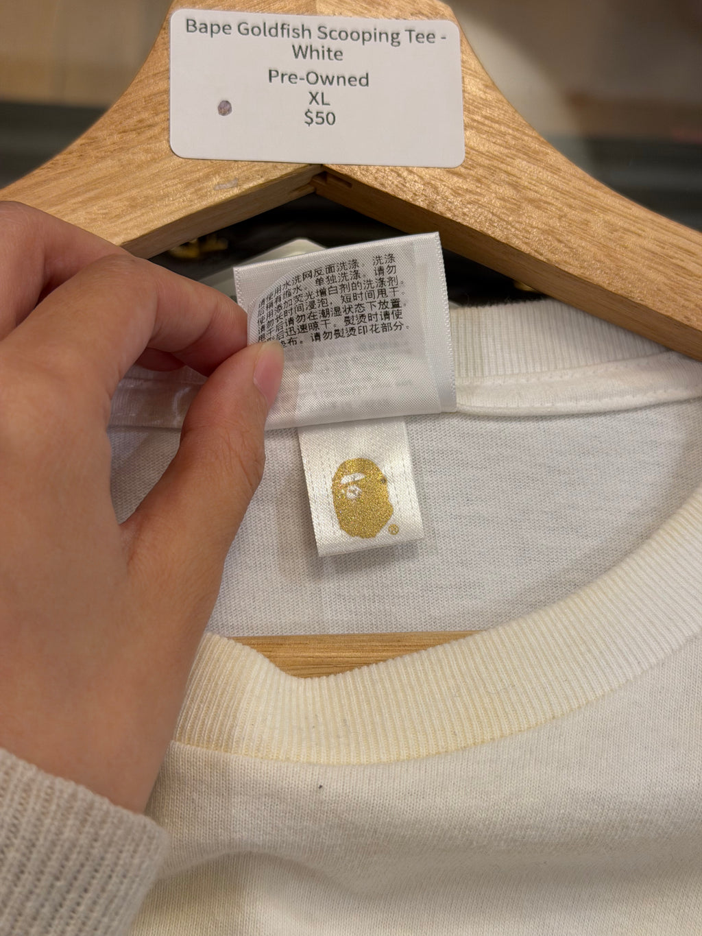 Bape Goldfish Scooping Tee -
White
