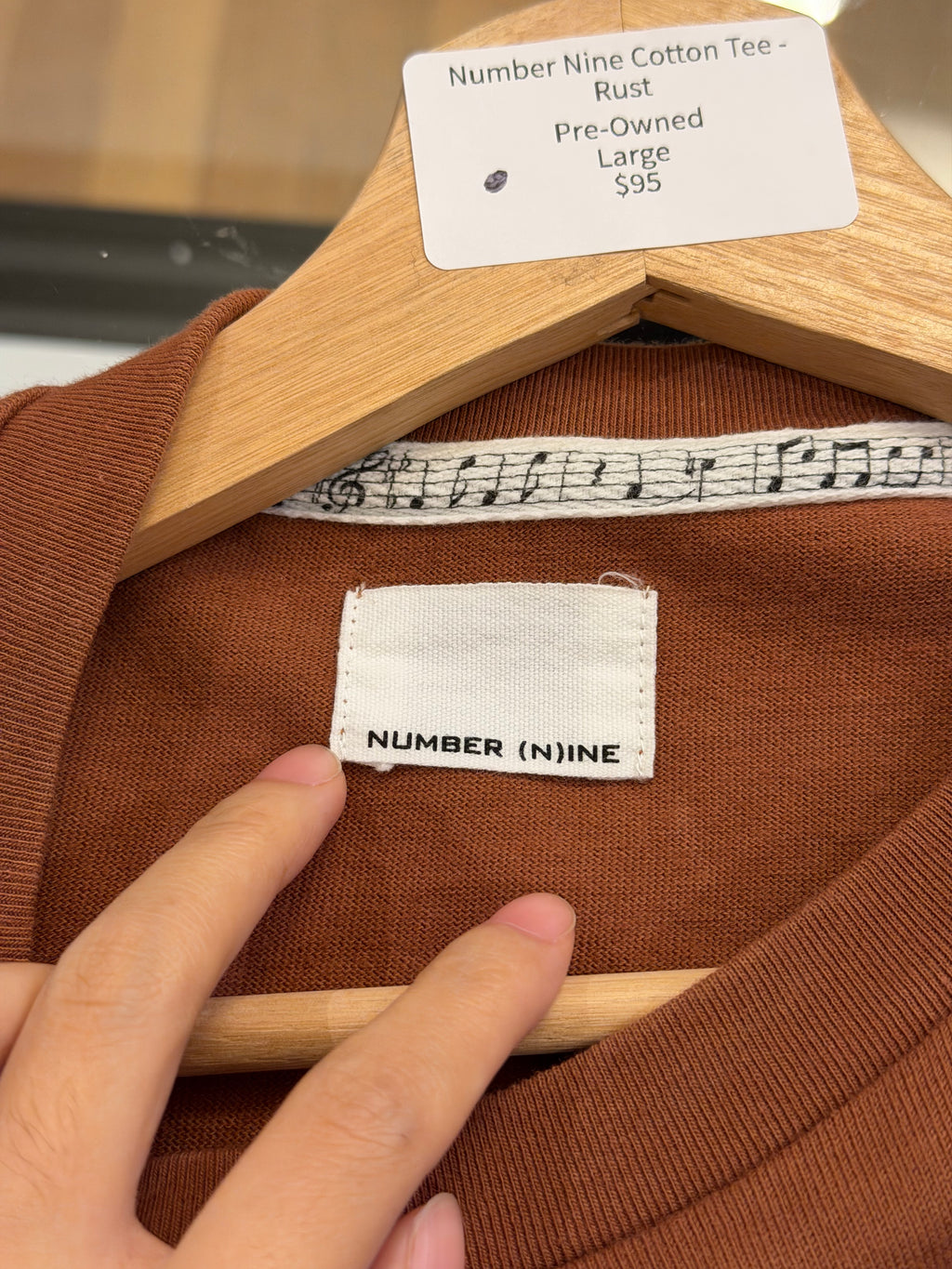 Number Nine Cotton Tee -
Rust