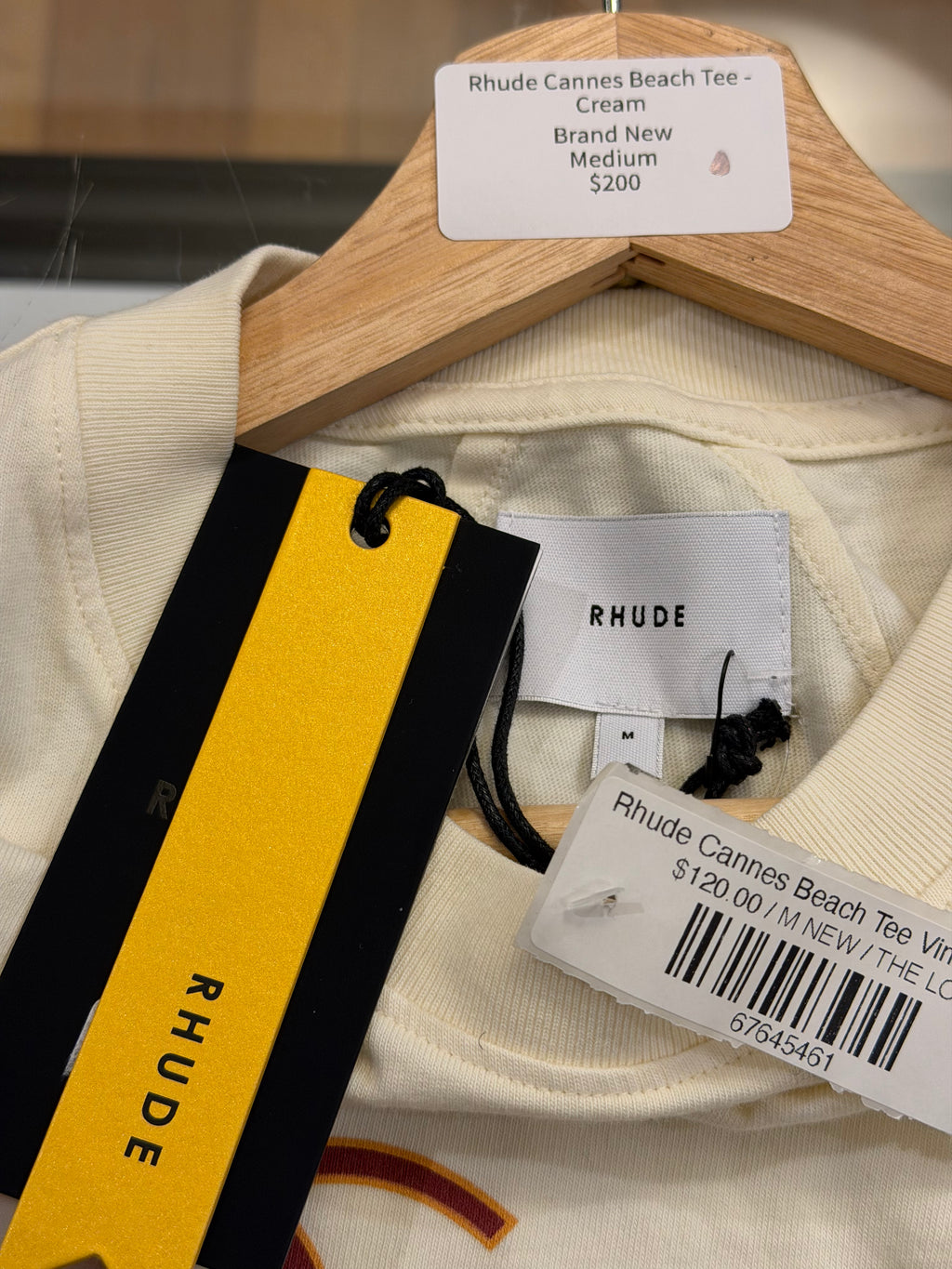 Rhude Cannes Beach Tee -
Cream