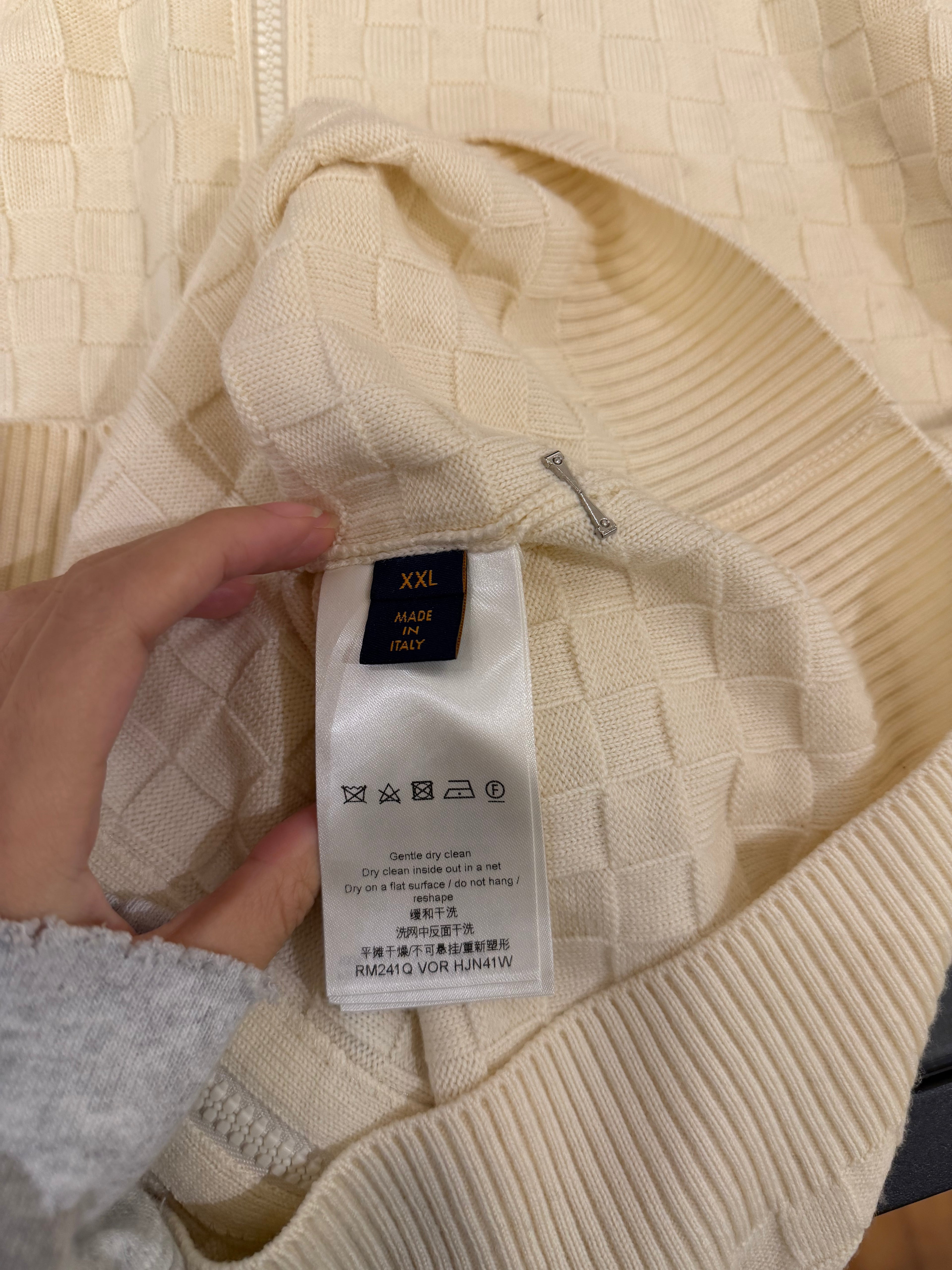 LV Damier Signature Zip Through Cardigan