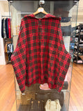 Balenciaga Plaid Hooded
Shirt Jacket - Red