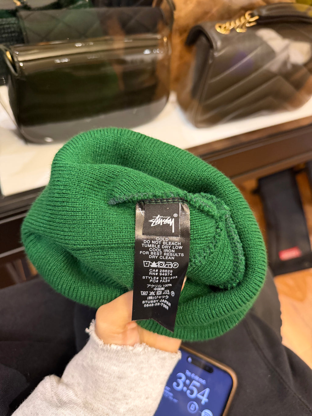Stussy Green Athletic Beanie