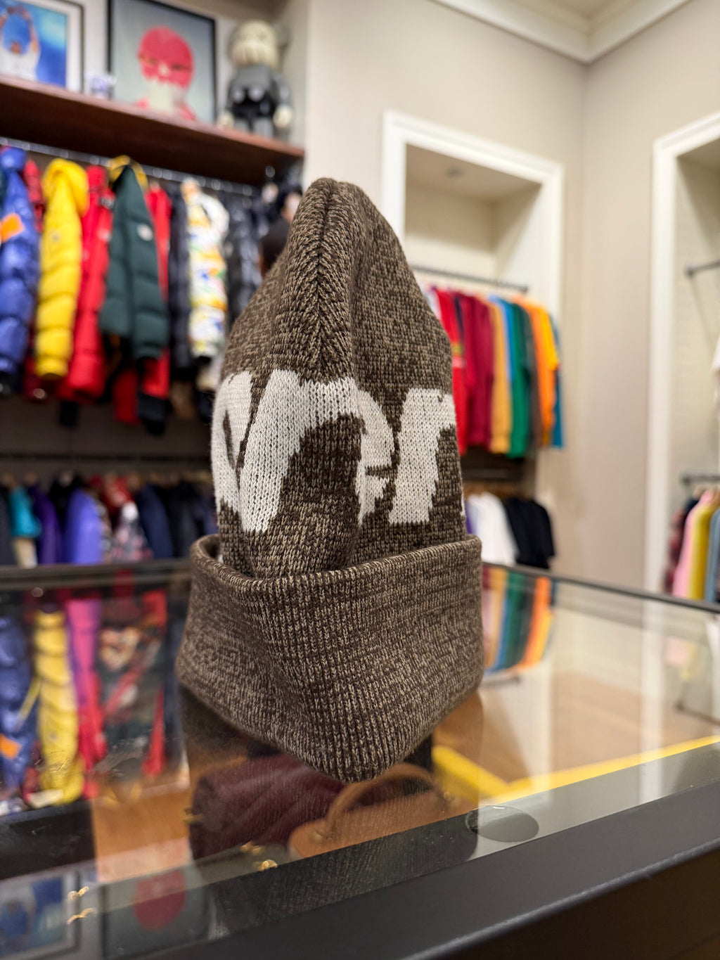Supreme Big Logo Beanie - Brown