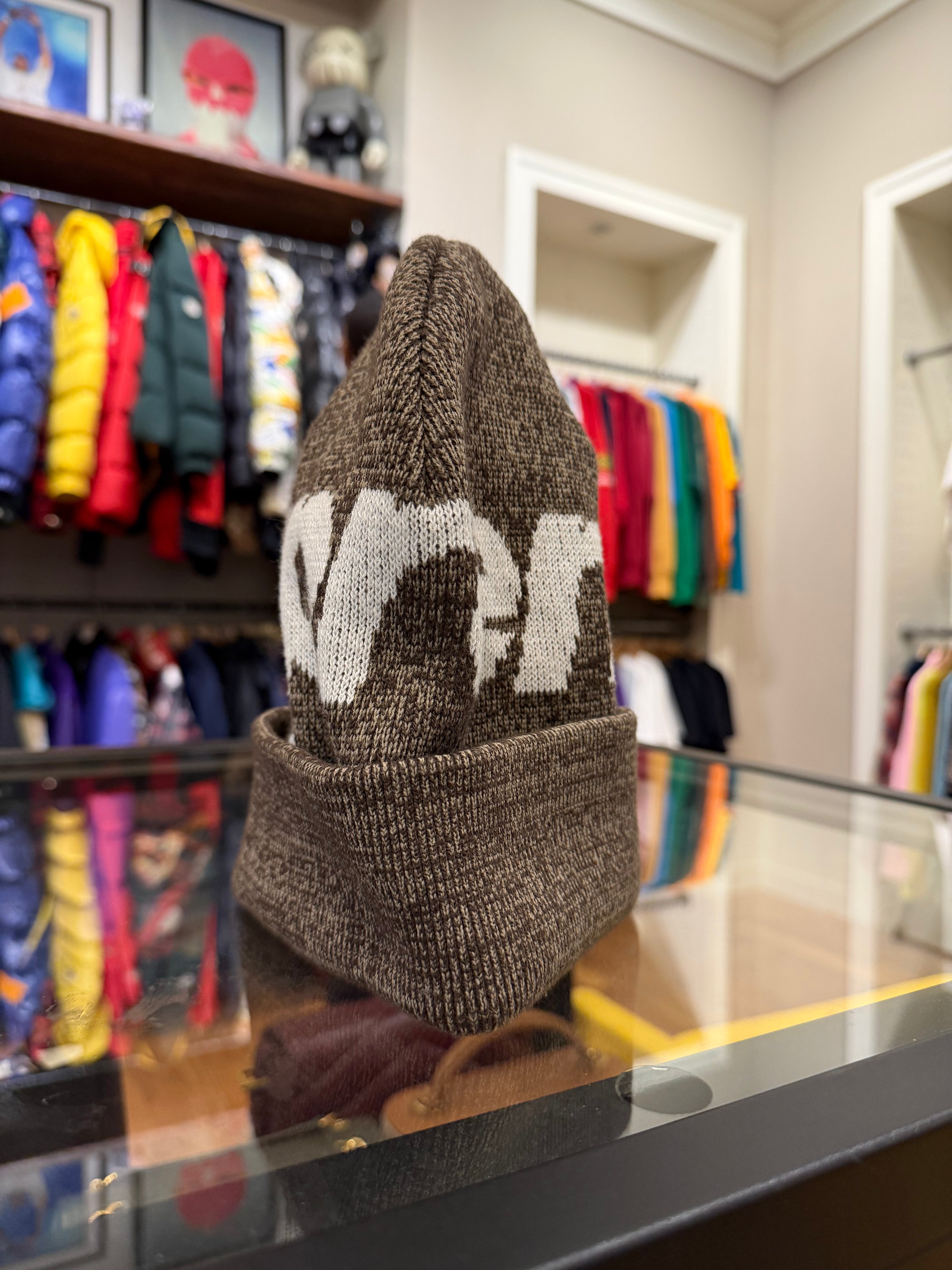 Supreme Big Logo Beanie - Brown