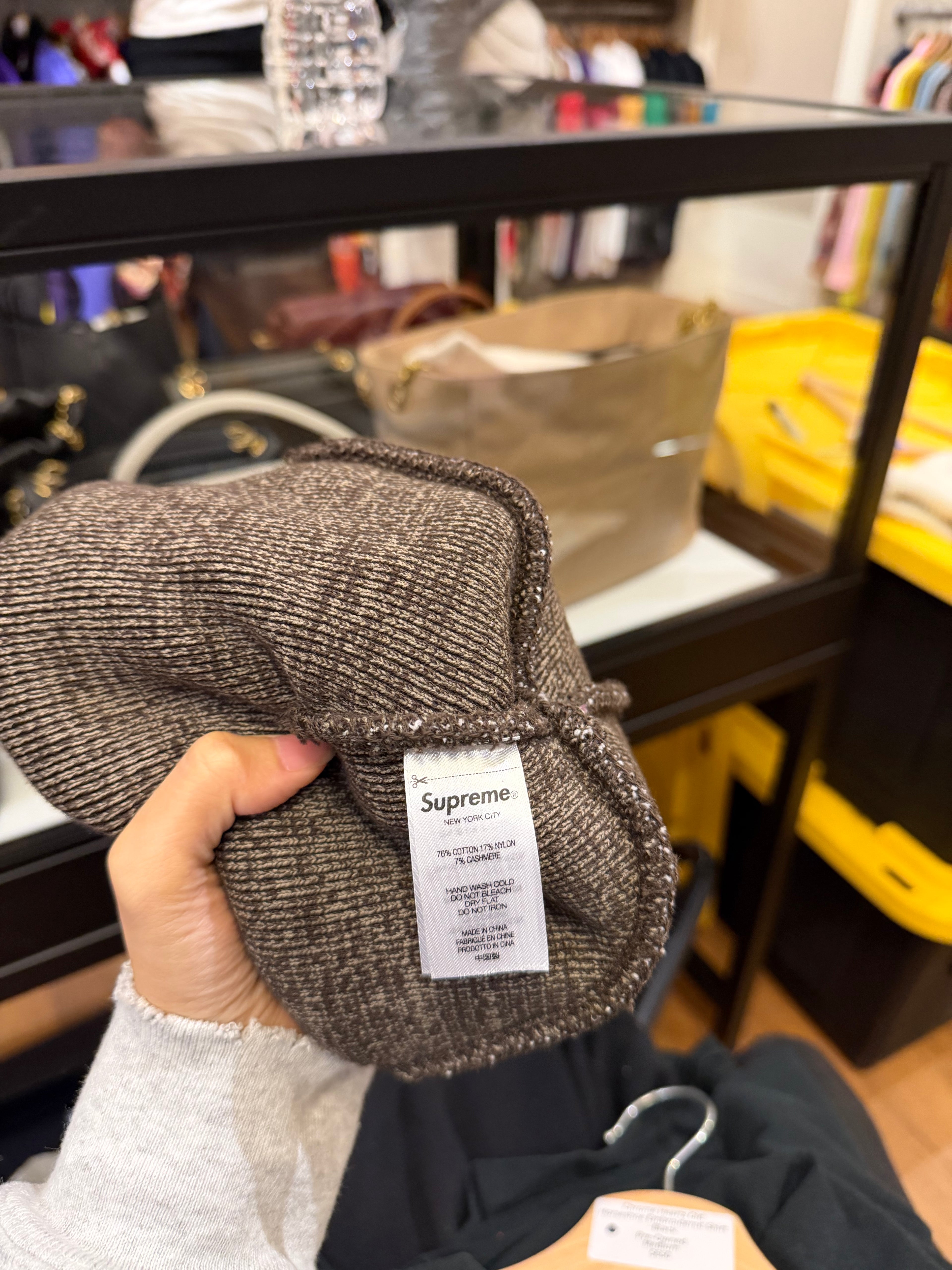 Supreme Big Logo Beanie - Brown