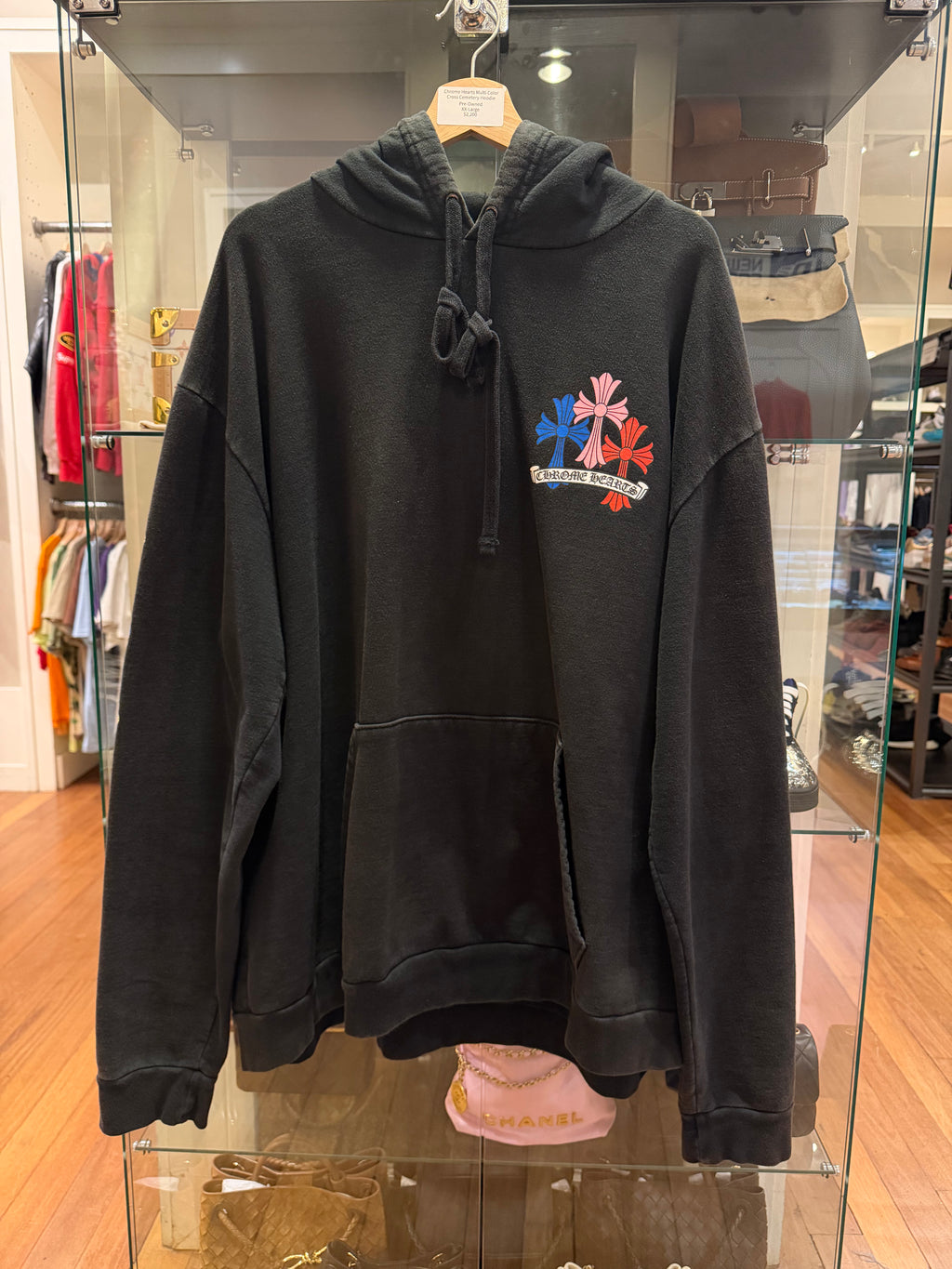 Chrome Hearts Multicolor Cemetery Cross Hoodie - Black