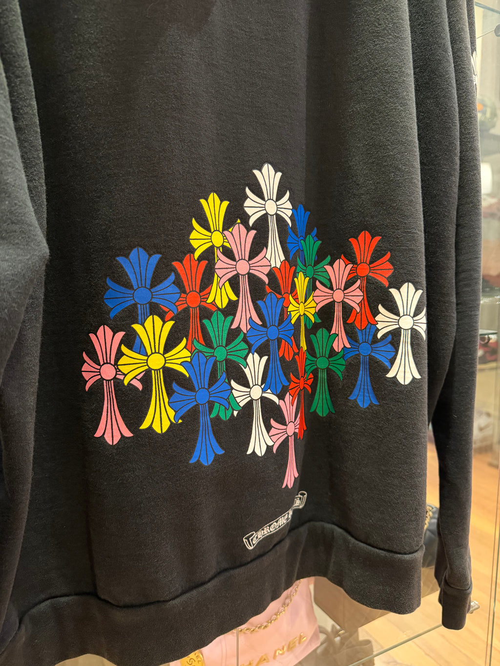 Chrome Hearts Multicolor Cemetery Cross Hoodie - Black