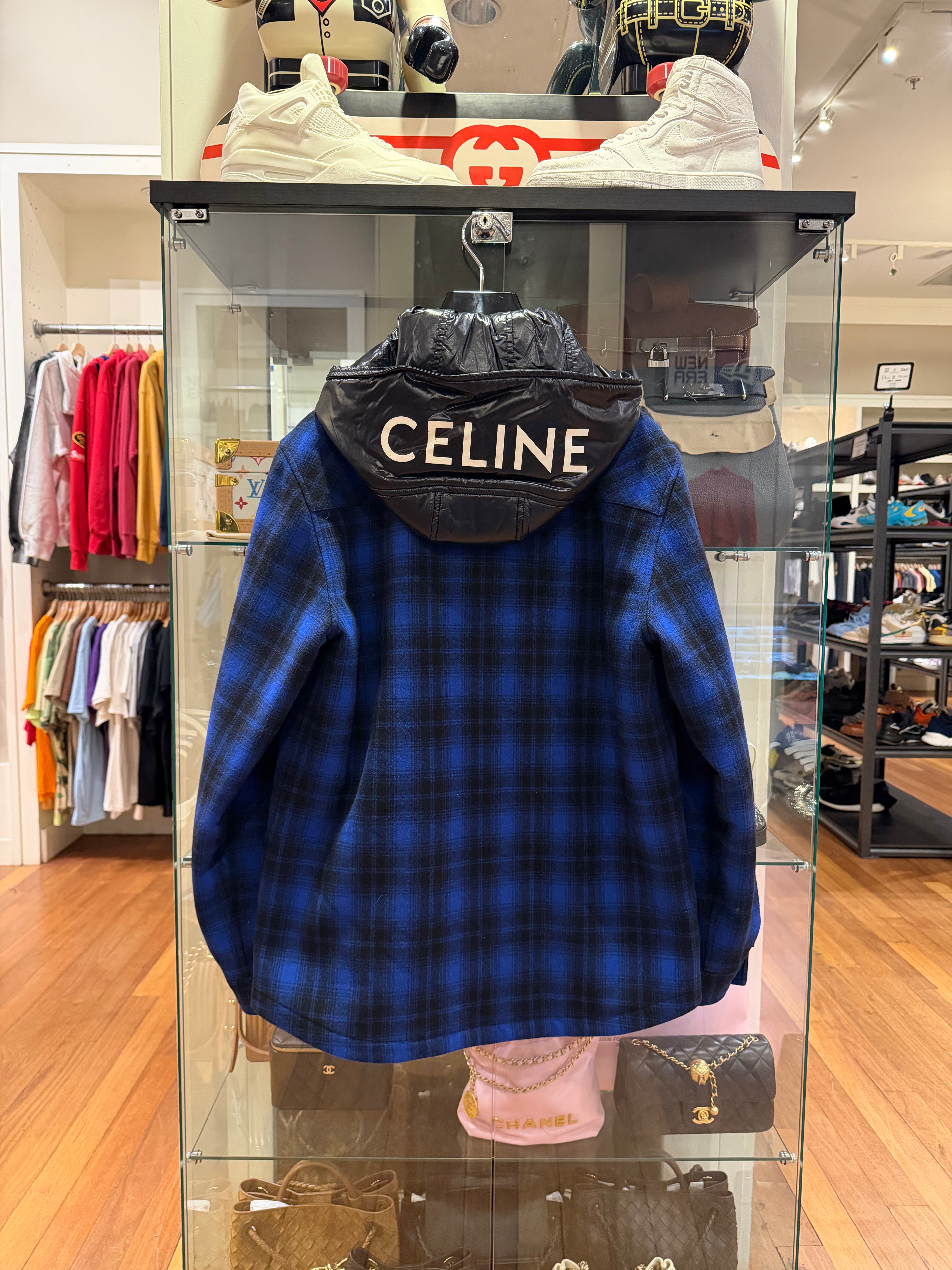 Celine Blue & Black
Checkered Hoodie Jacket