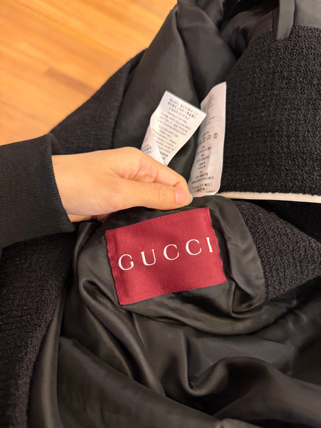 Gucci Men’s Wool Blend Logo Patch V/Neck Cardigan
