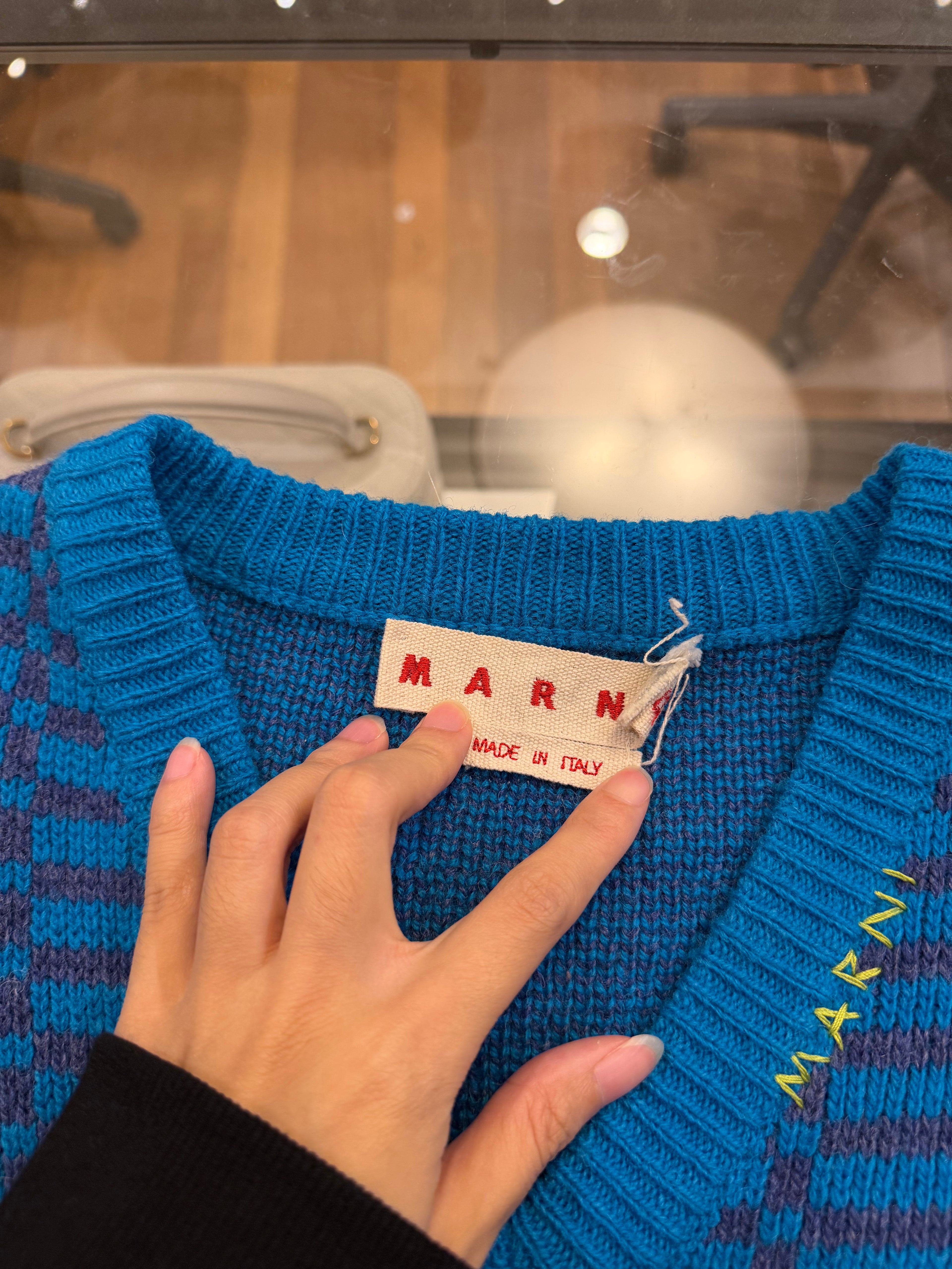 Marni Intarsia Wool Vest - Blue
