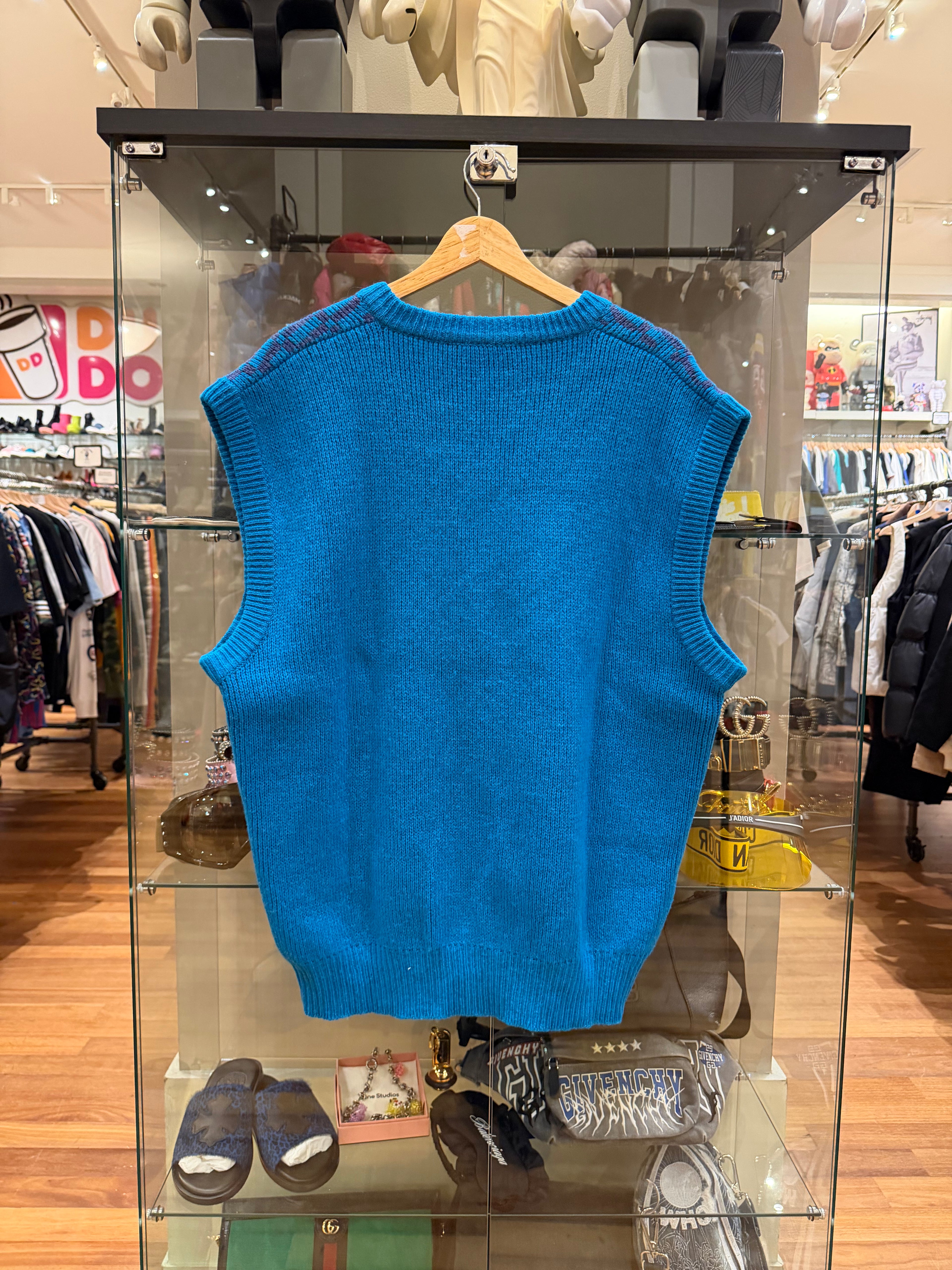 Marni Intarsia Wool Vest - Blue