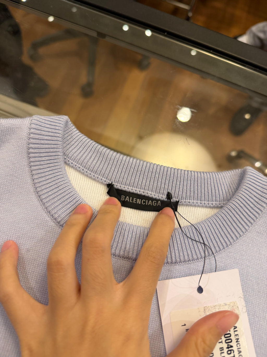 Balenciaga Cropped Intarsia Logo Wool-Blend Sweater - Lilac