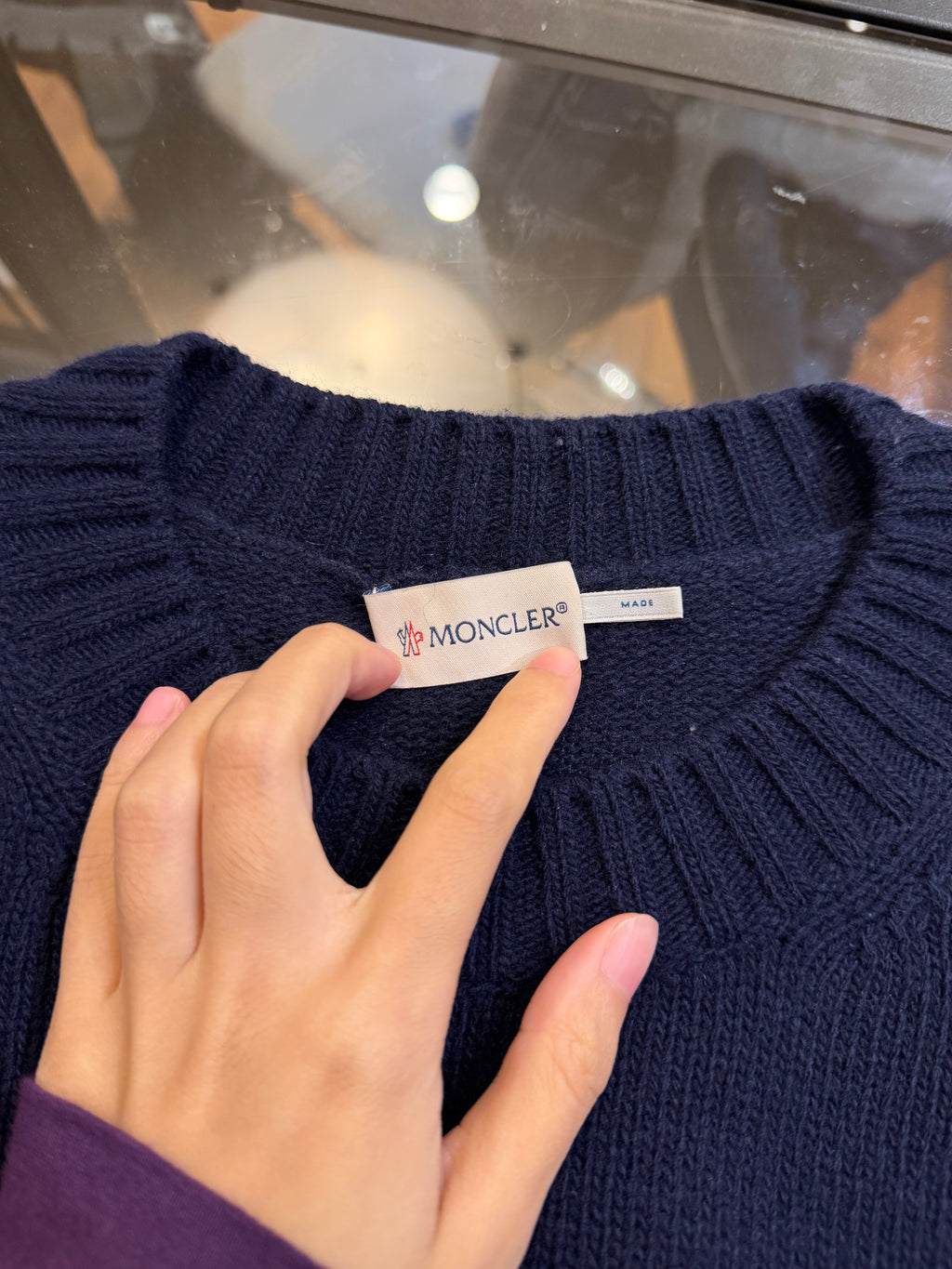 Moncler Navy Wool Sweater