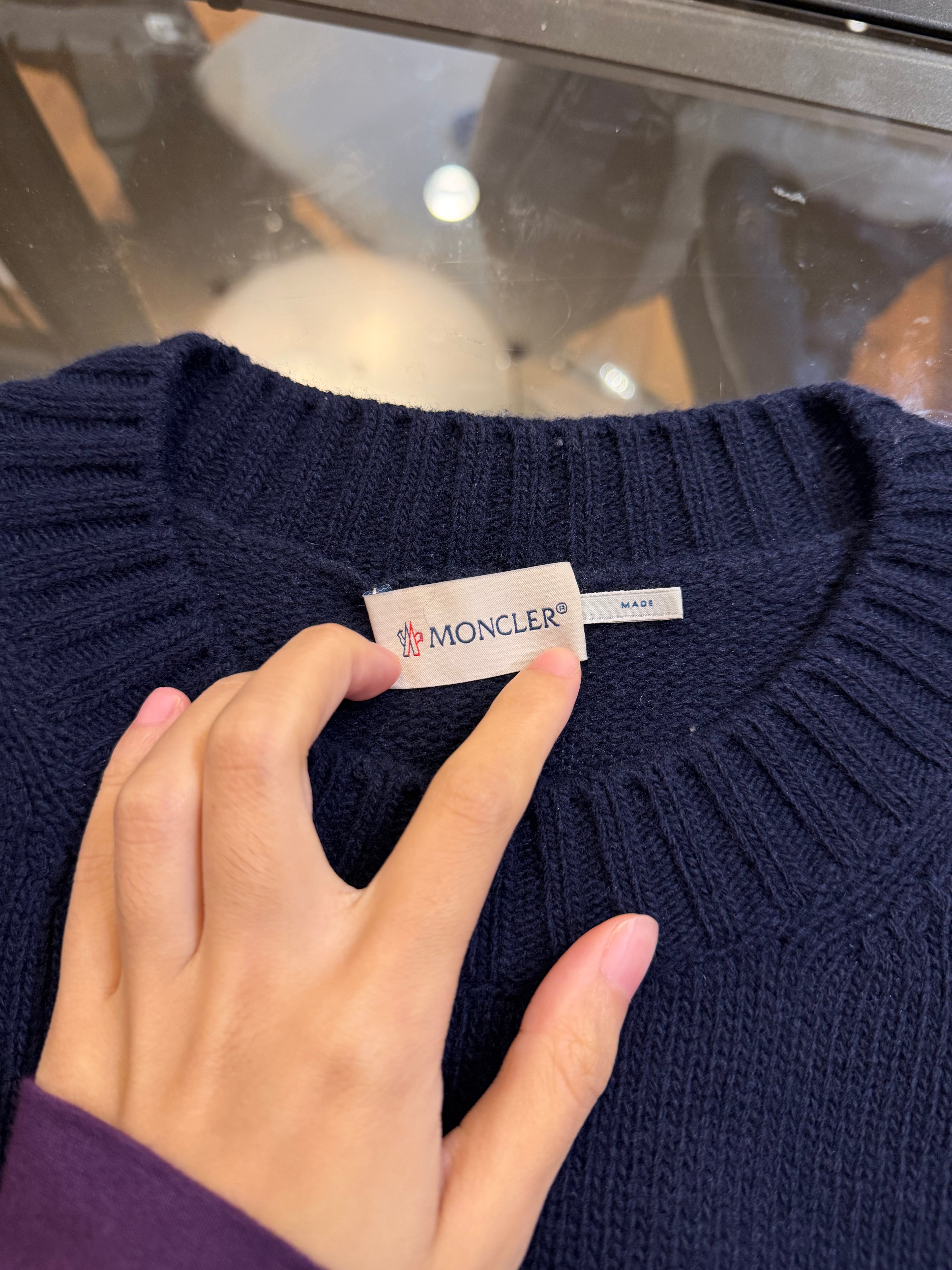 Moncler Navy Wool Sweater