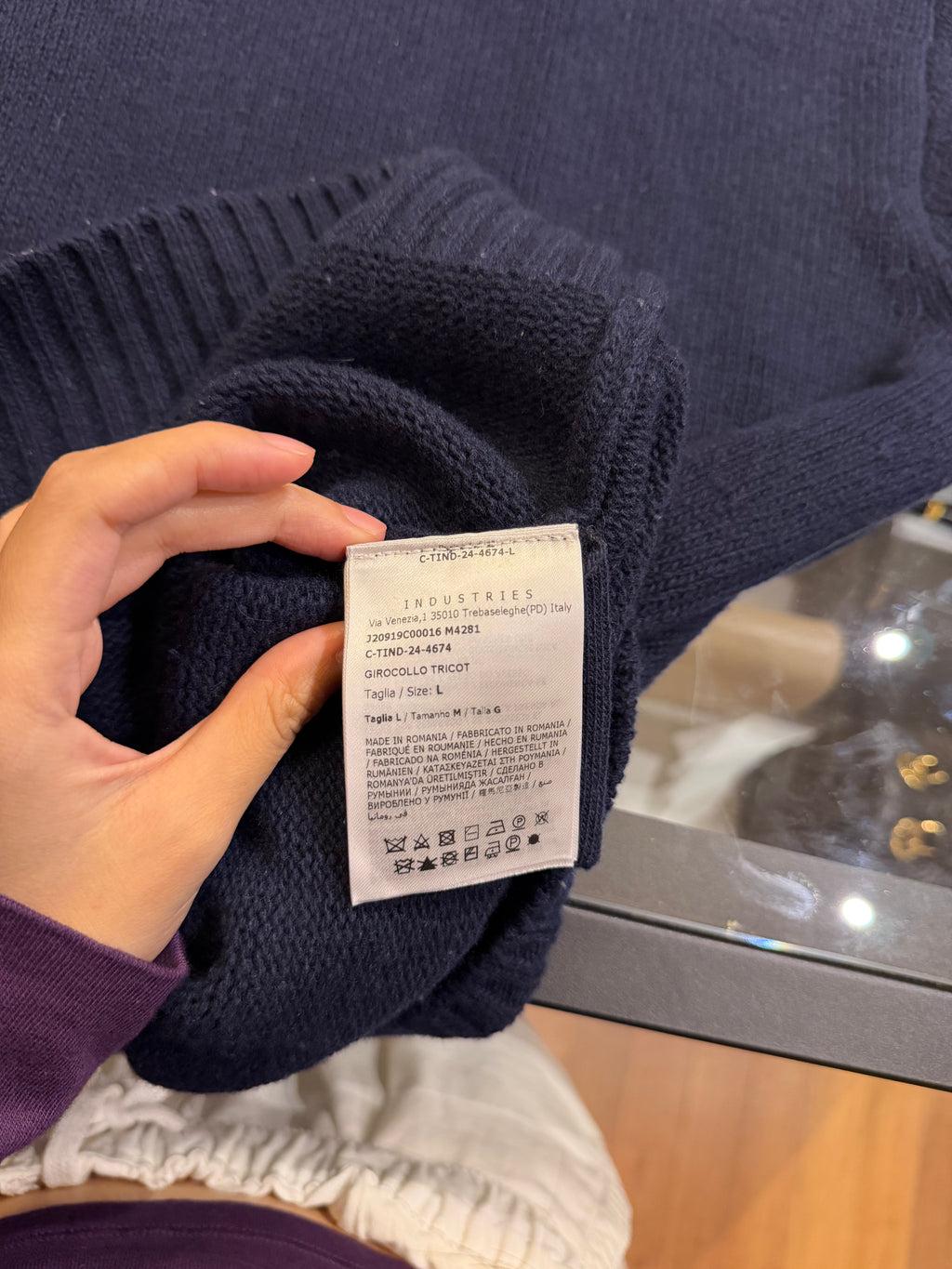 Moncler Navy Wool Sweater