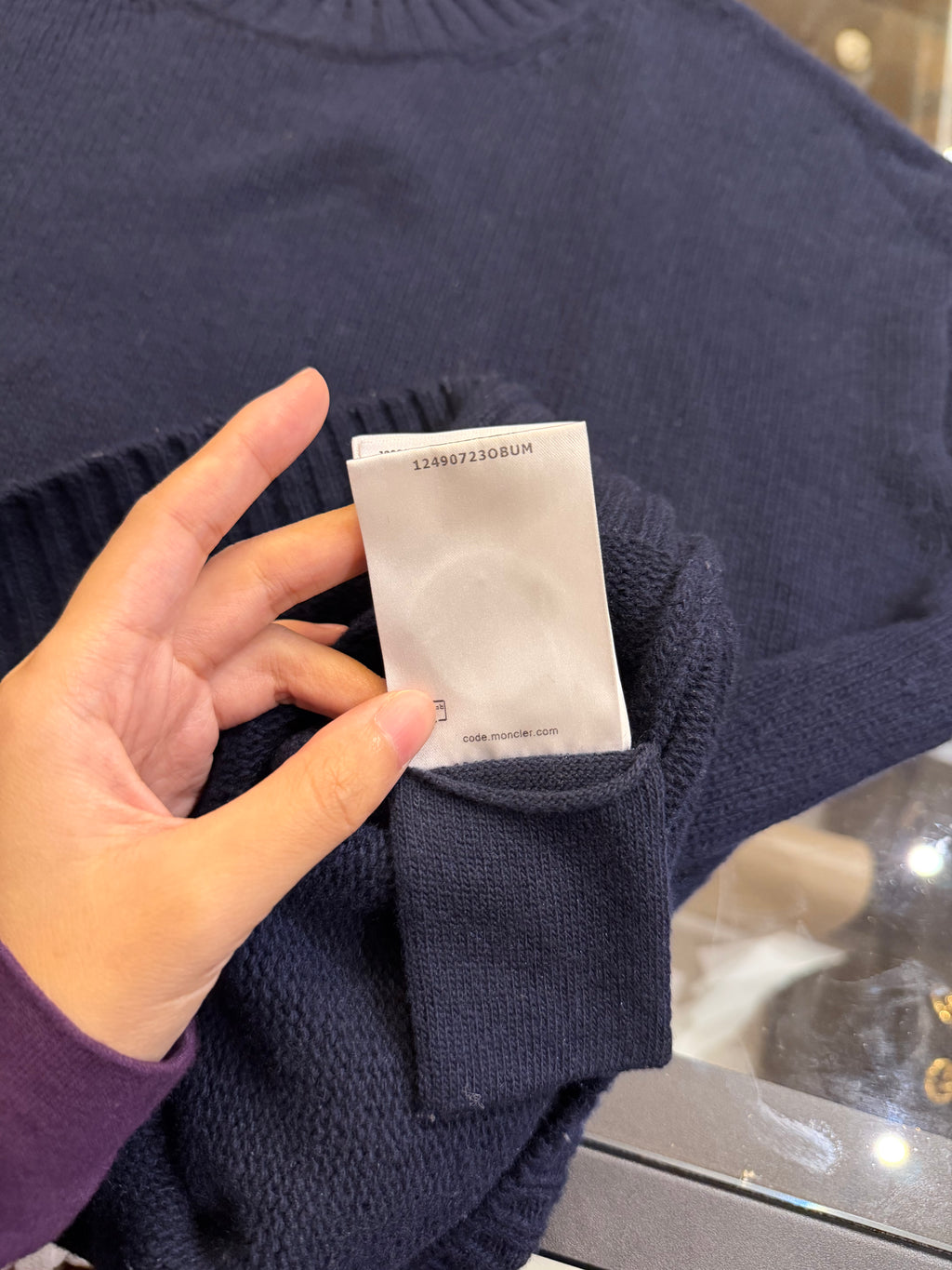Moncler Navy Wool Sweater