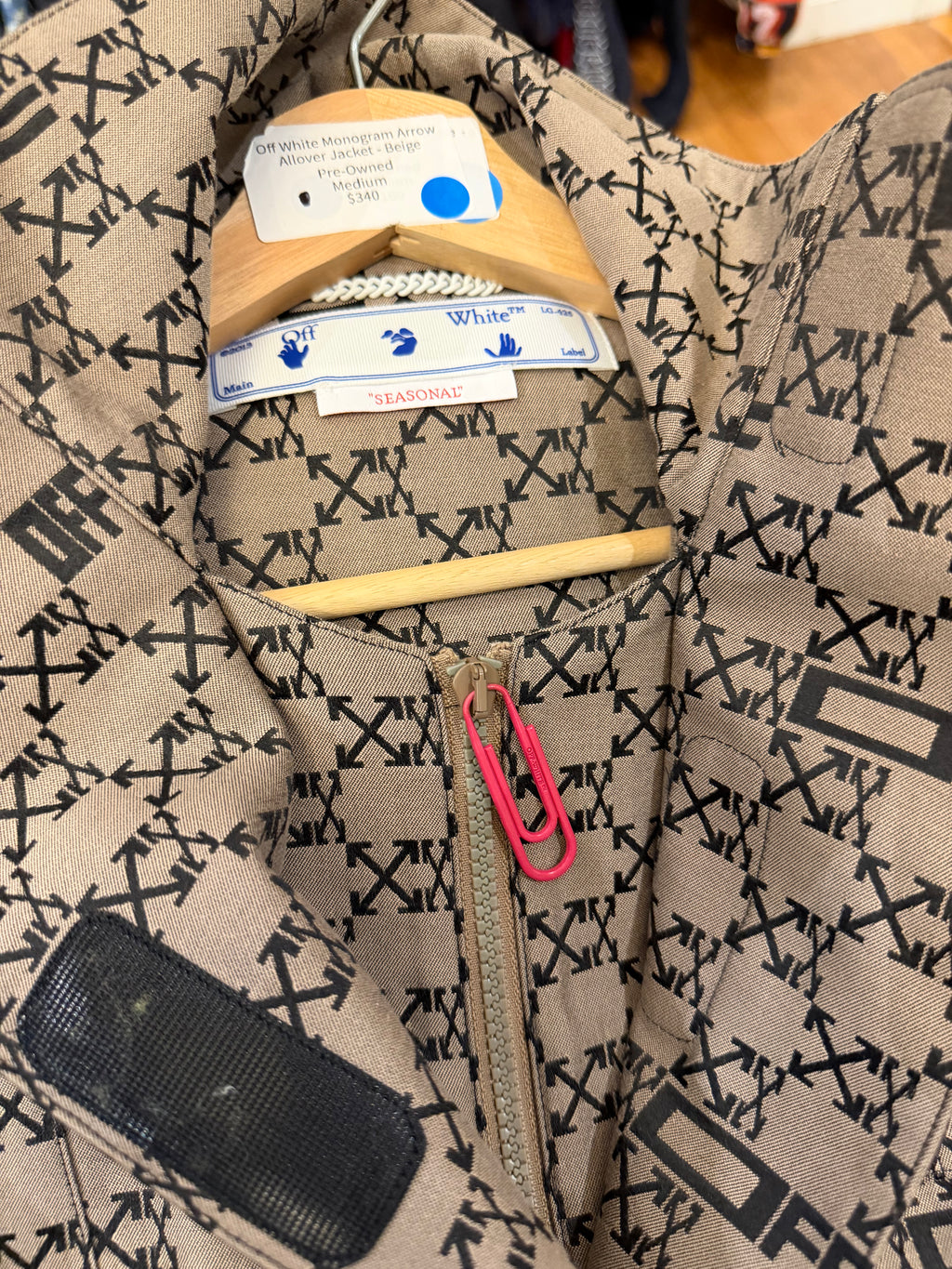 Off White Monogram Arrow
Allover Jacket - Beige