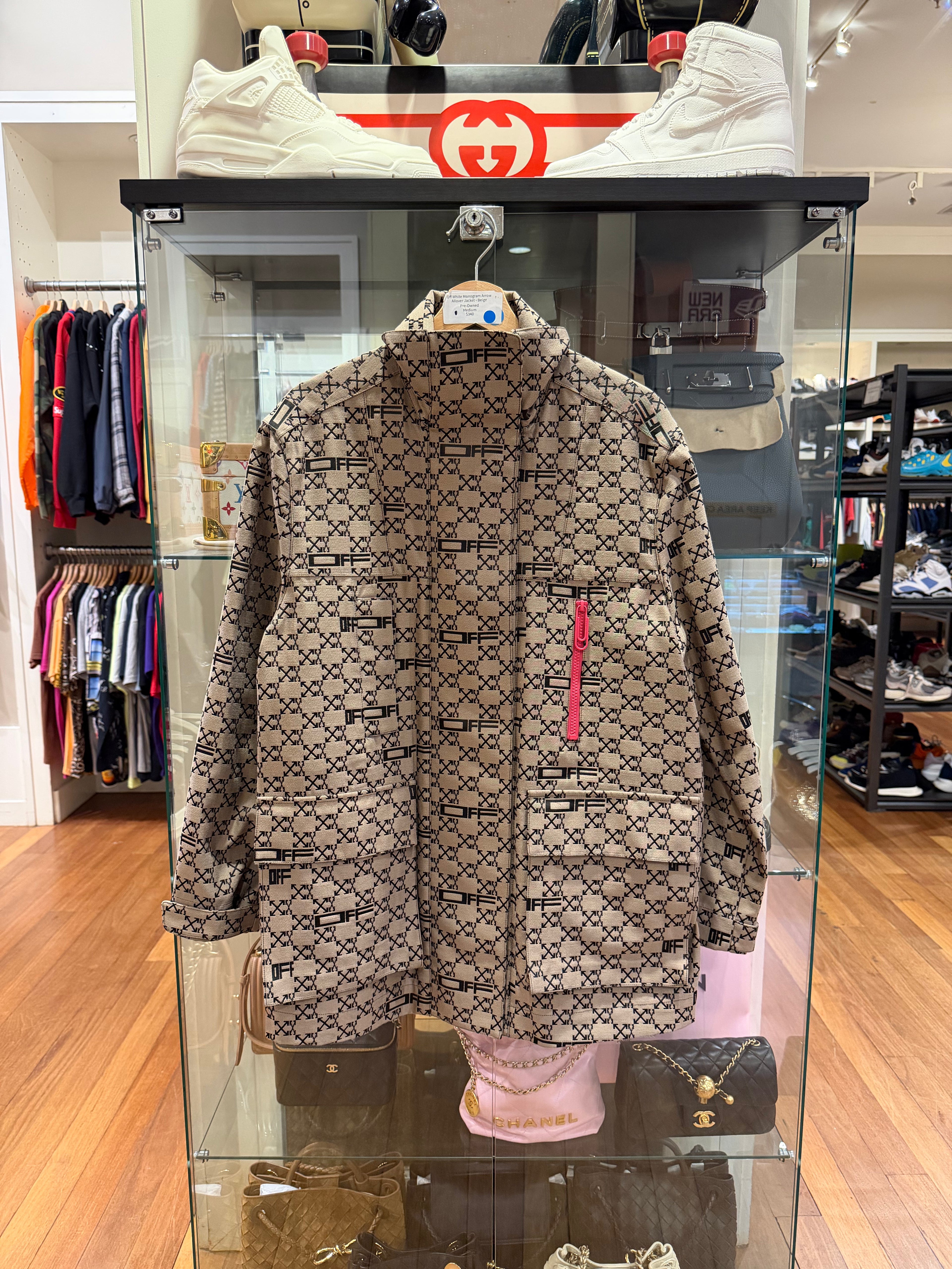 Off White Monogram Arrow
Allover Jacket - Beige