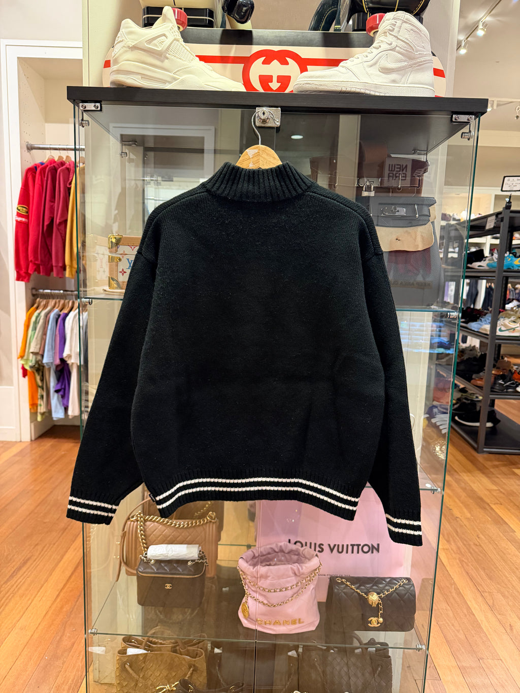 Supreme Script Knit Quarter Zip - Black