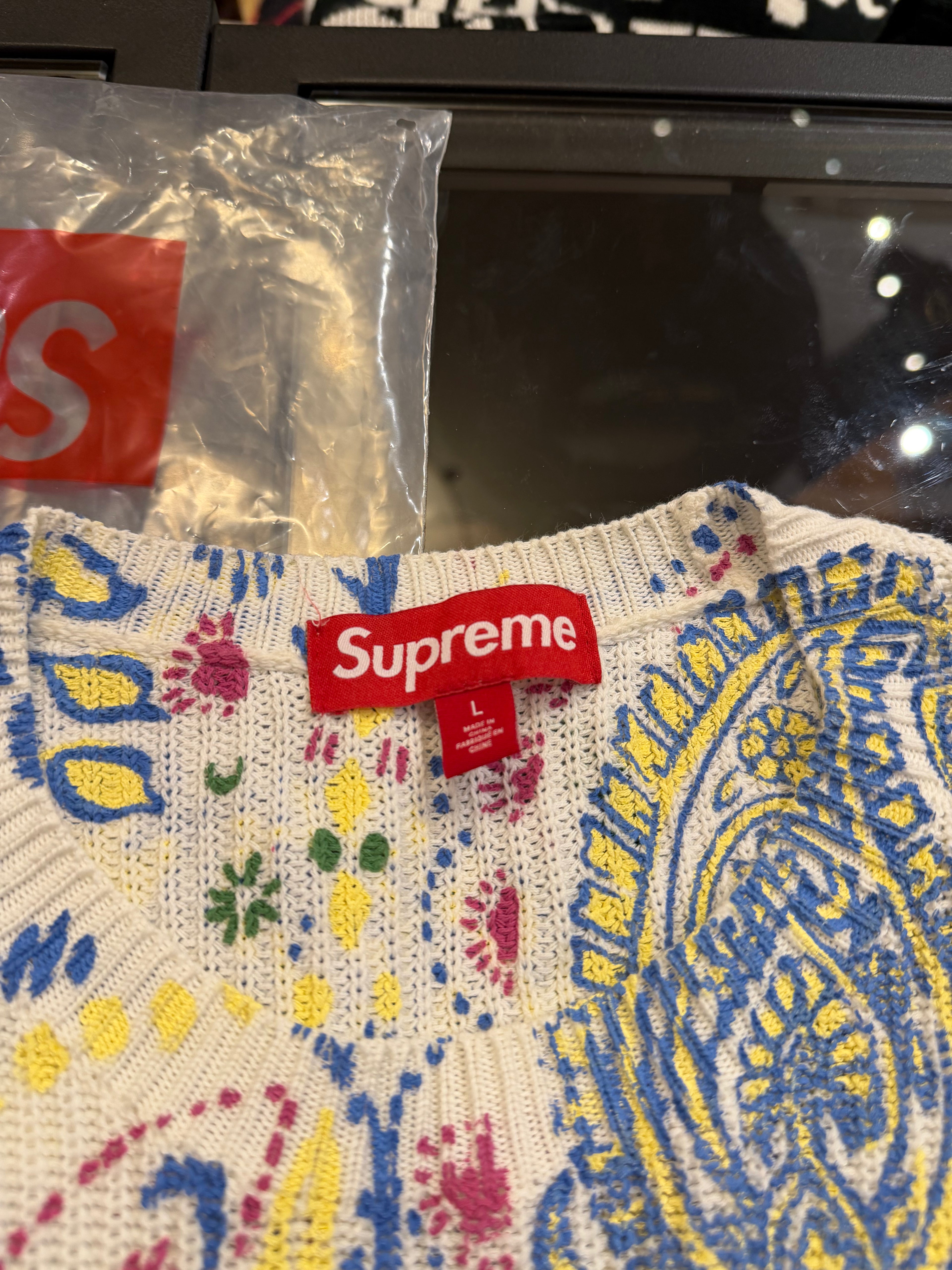 Supreme Printed Paisley Knit Sweater