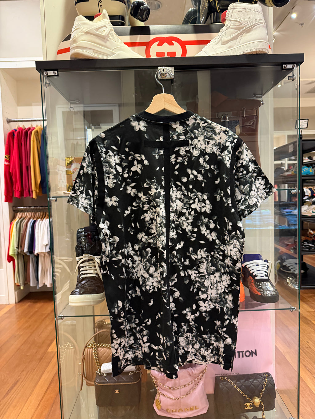 Givenchy Floral Print Tee -
White/Black