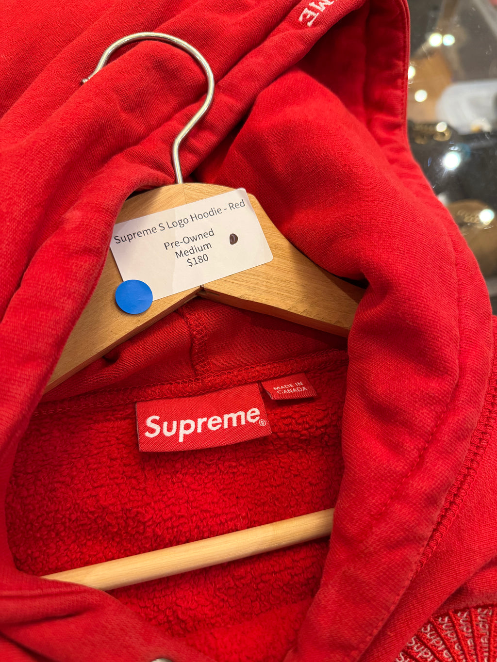 Supreme S Logo Hoodie - Red