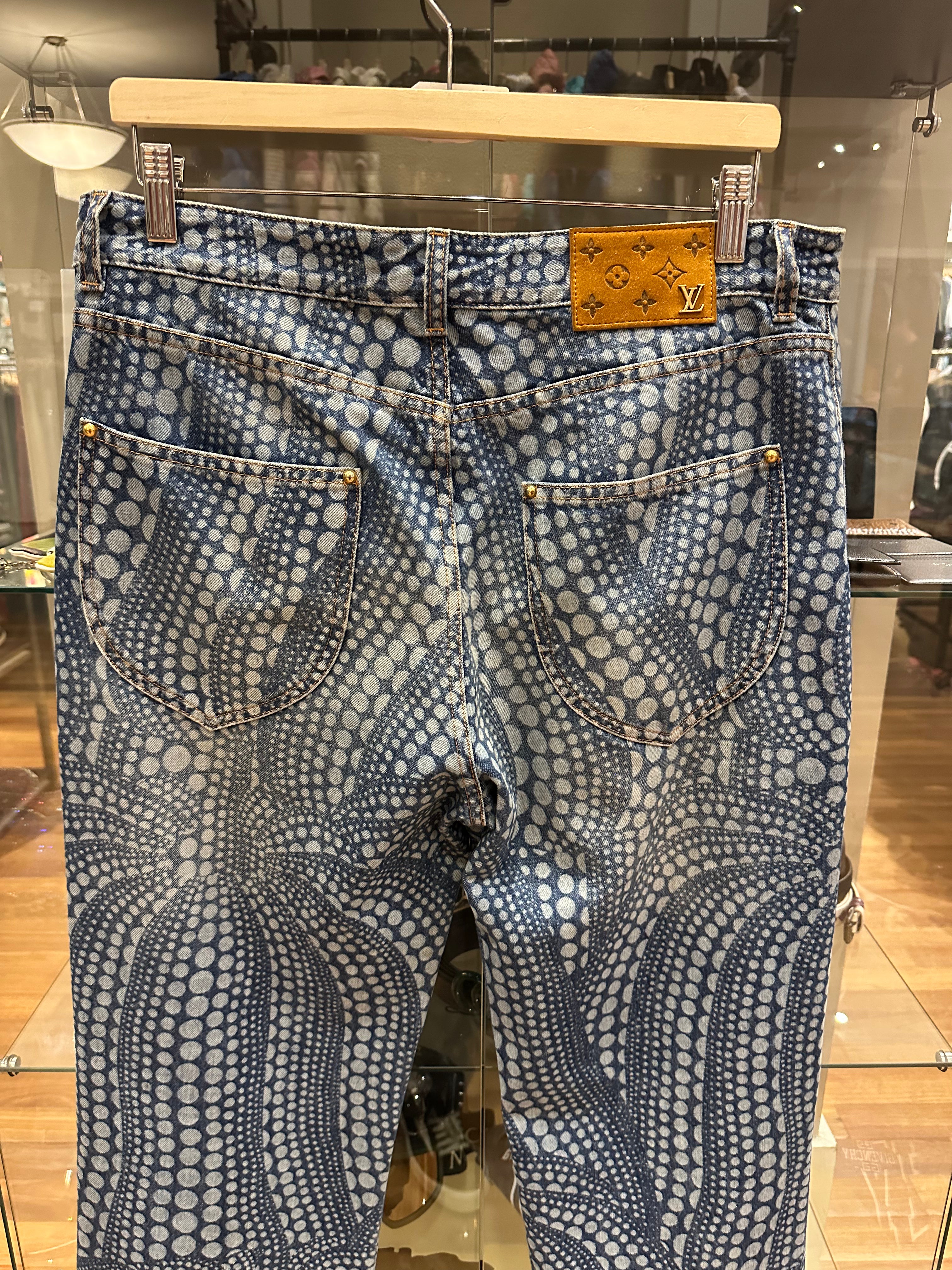 Louis Vuitton Yayou Kusama AOP Denim Jeans