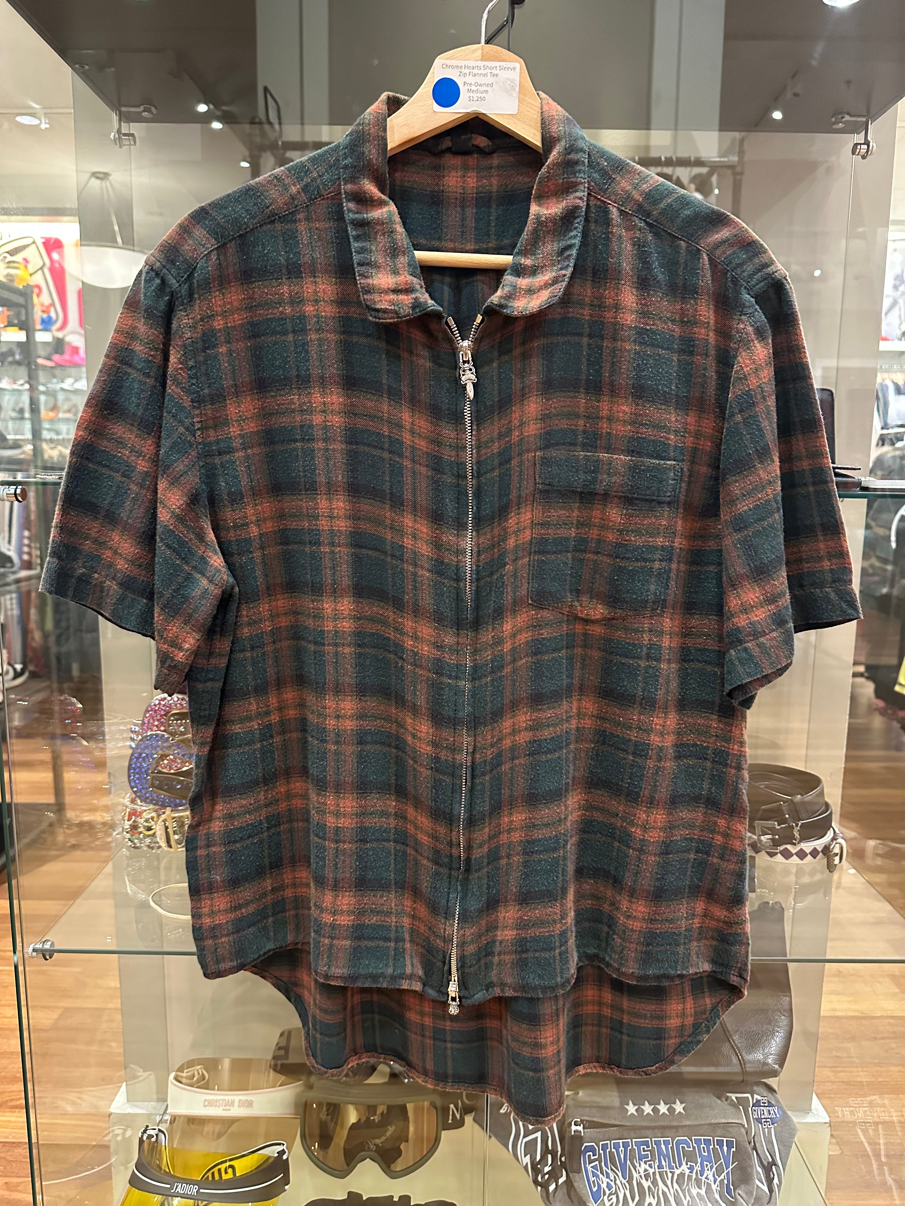 Chrome Hearts Short Sleeve Zip Up Flannel