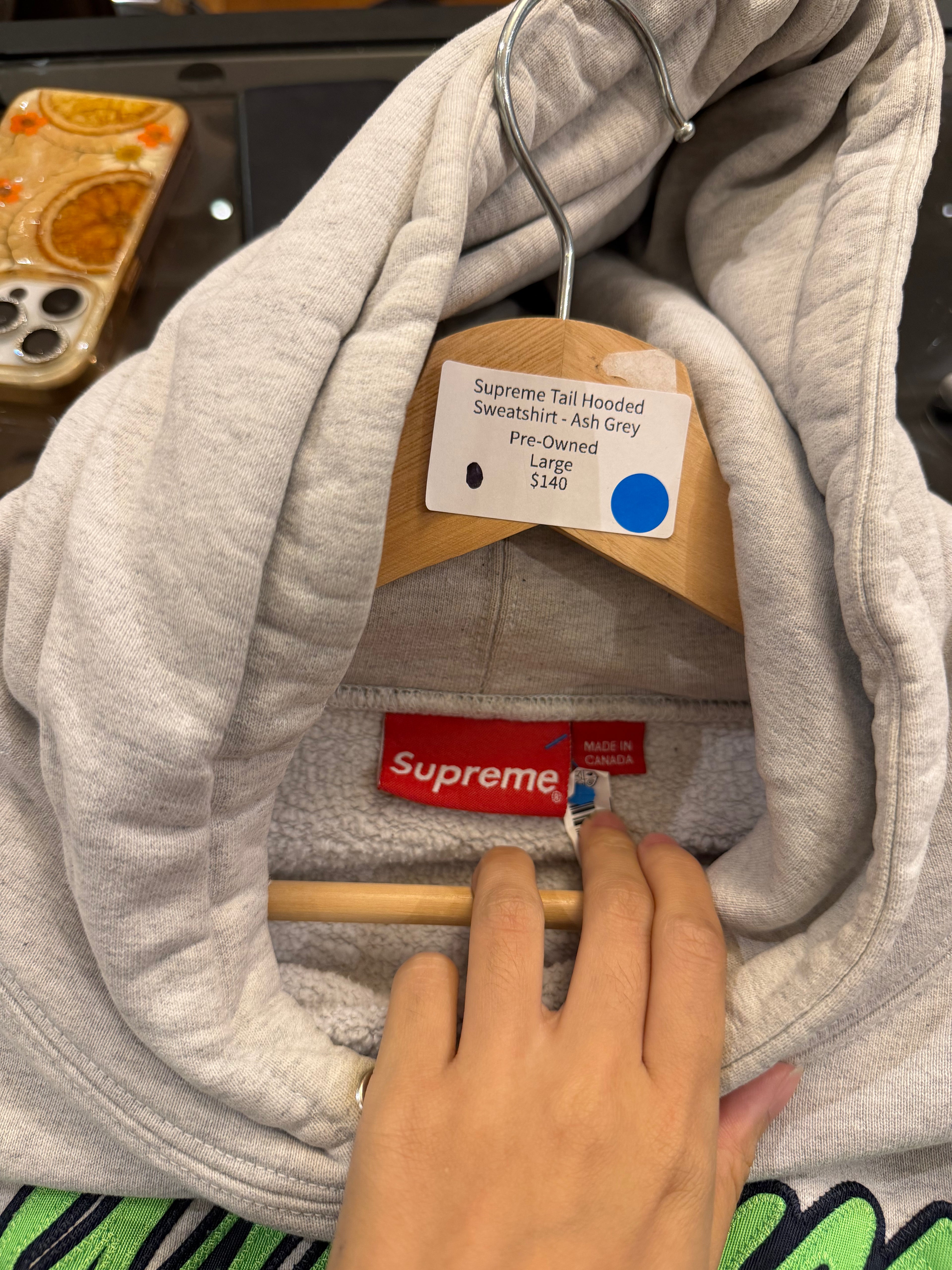 Supreme Tail Hooded Sweatshirt - Ash Grey