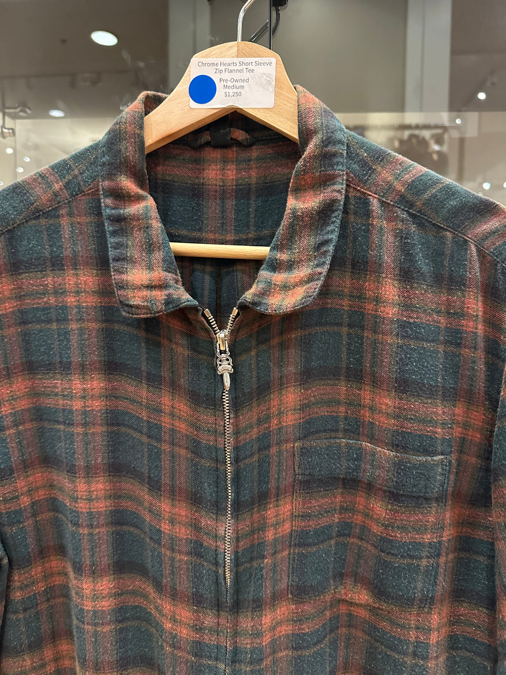 Chrome Hearts Short Sleeve Zip Up Flannel