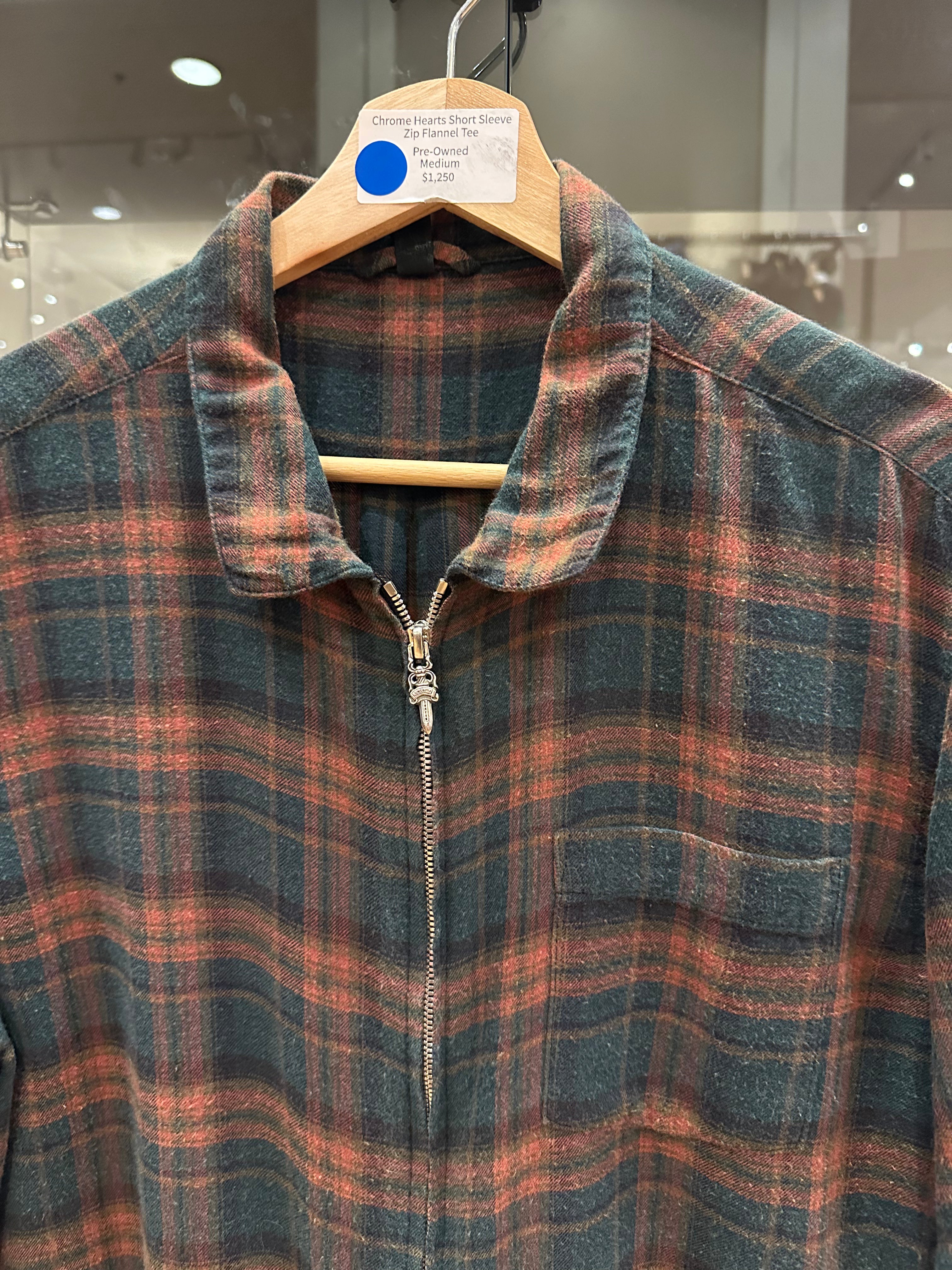 Chrome Hearts Short Sleeve Zip Up Flannel