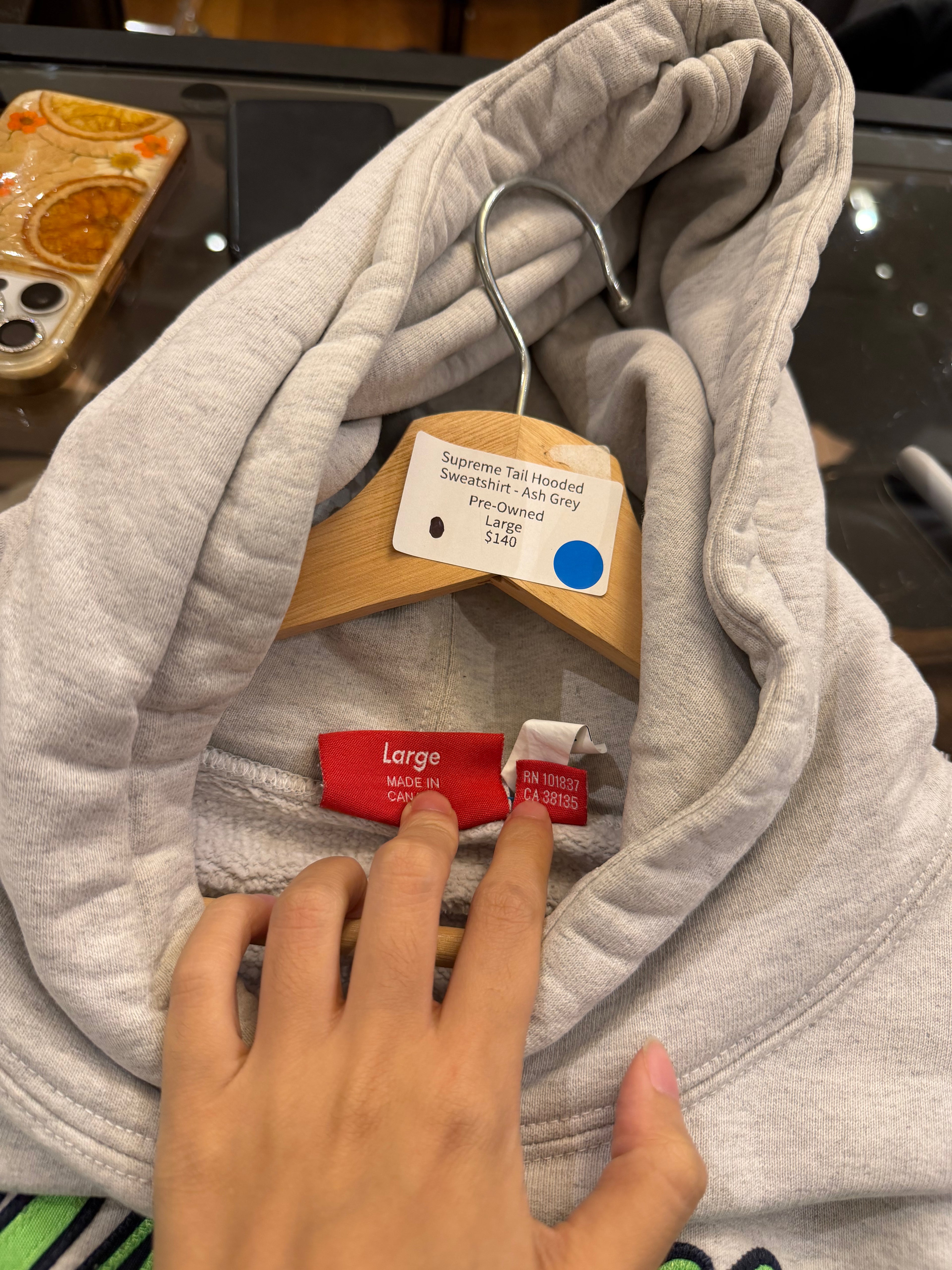 Supreme Tail Hooded Sweatshirt - Ash Grey