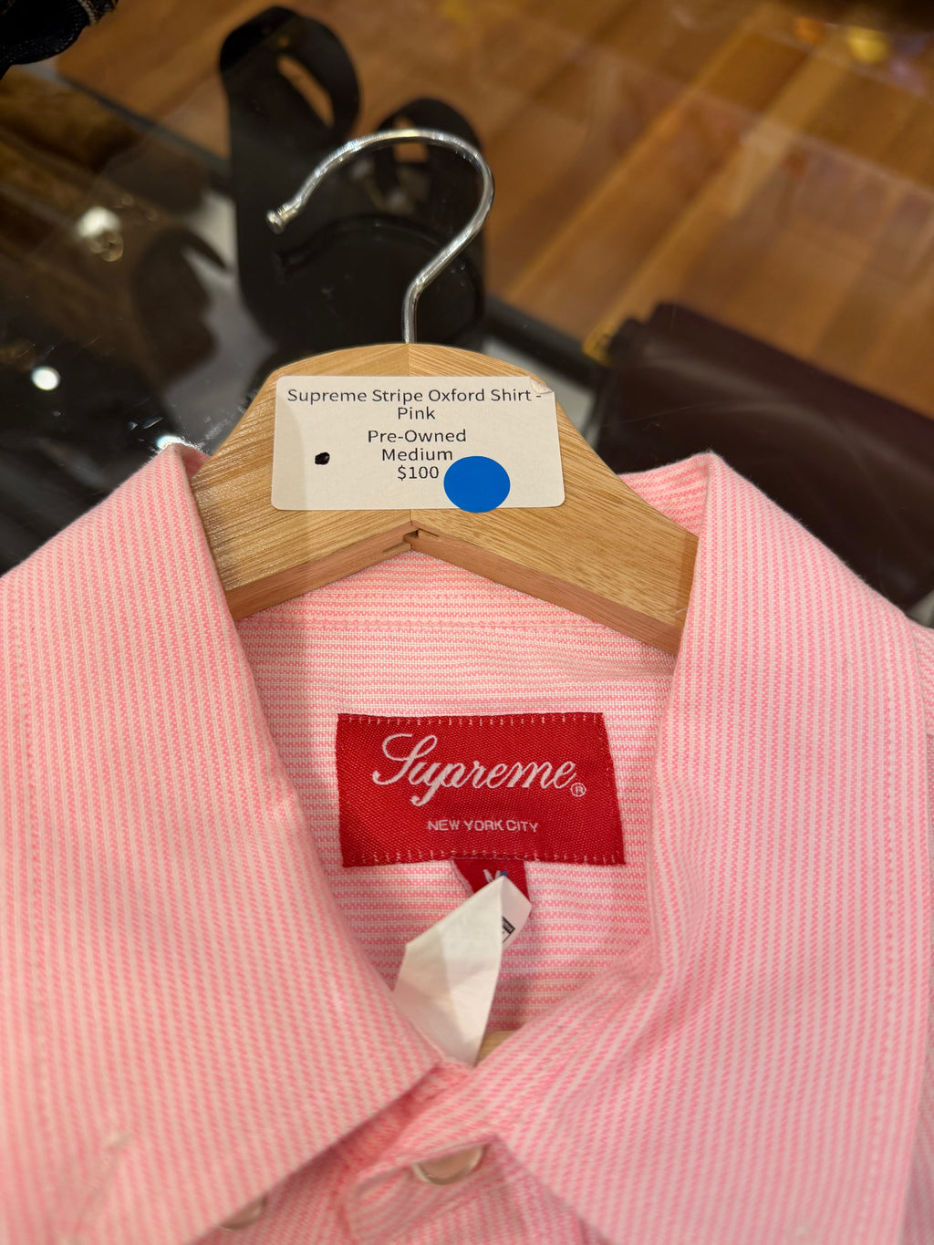 Supreme Stripe Oxford Shirt -
Pink